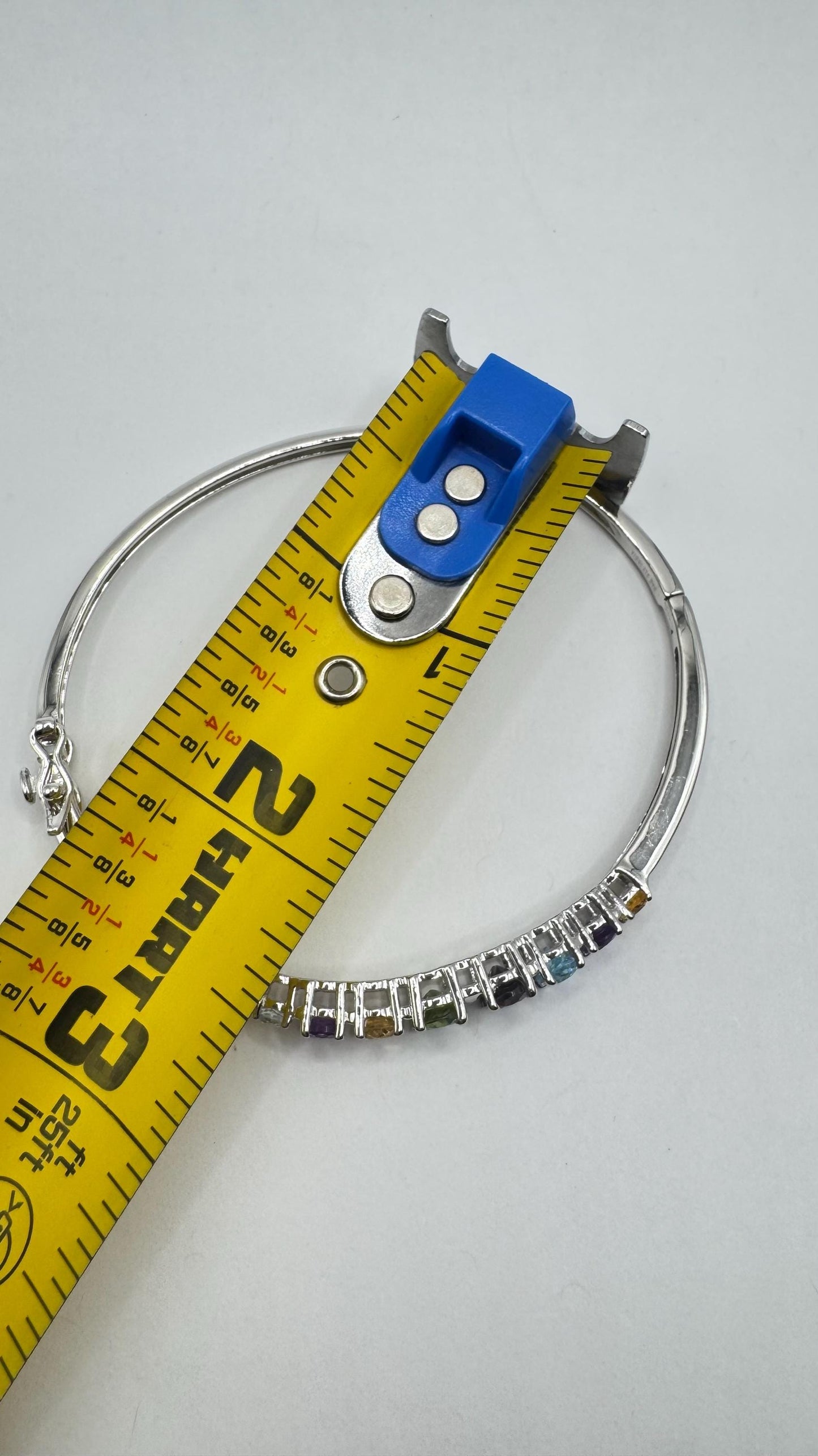 Vintage mix, Stone Deco Bangle Bracelet in 925 Sterling Silver