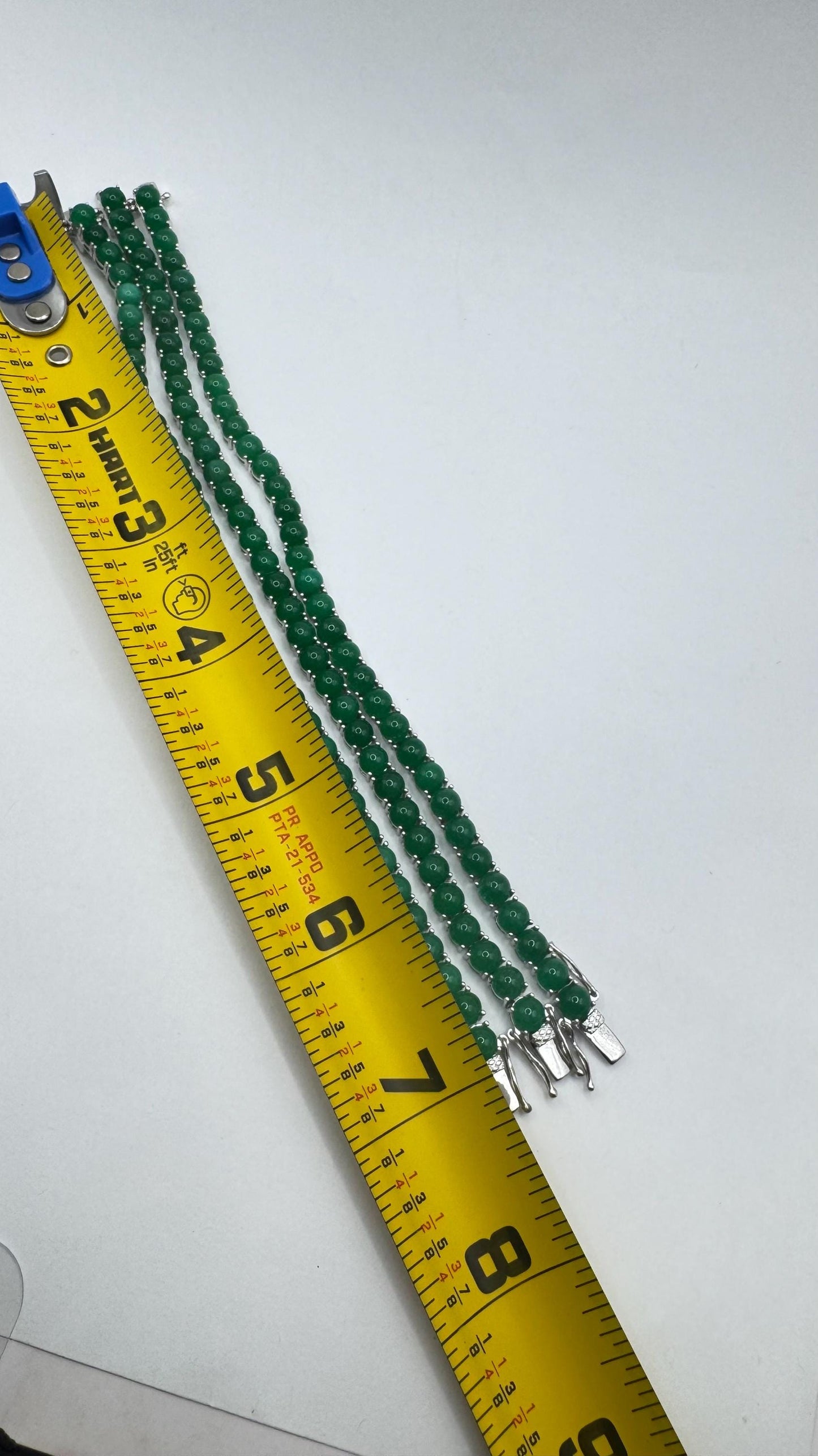 Vintage green jade Tennis Bracelet 925 sterling silver