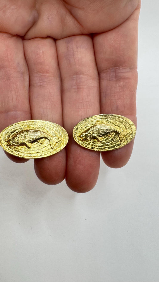 Vintage Fish Gold Filled Cuff Links