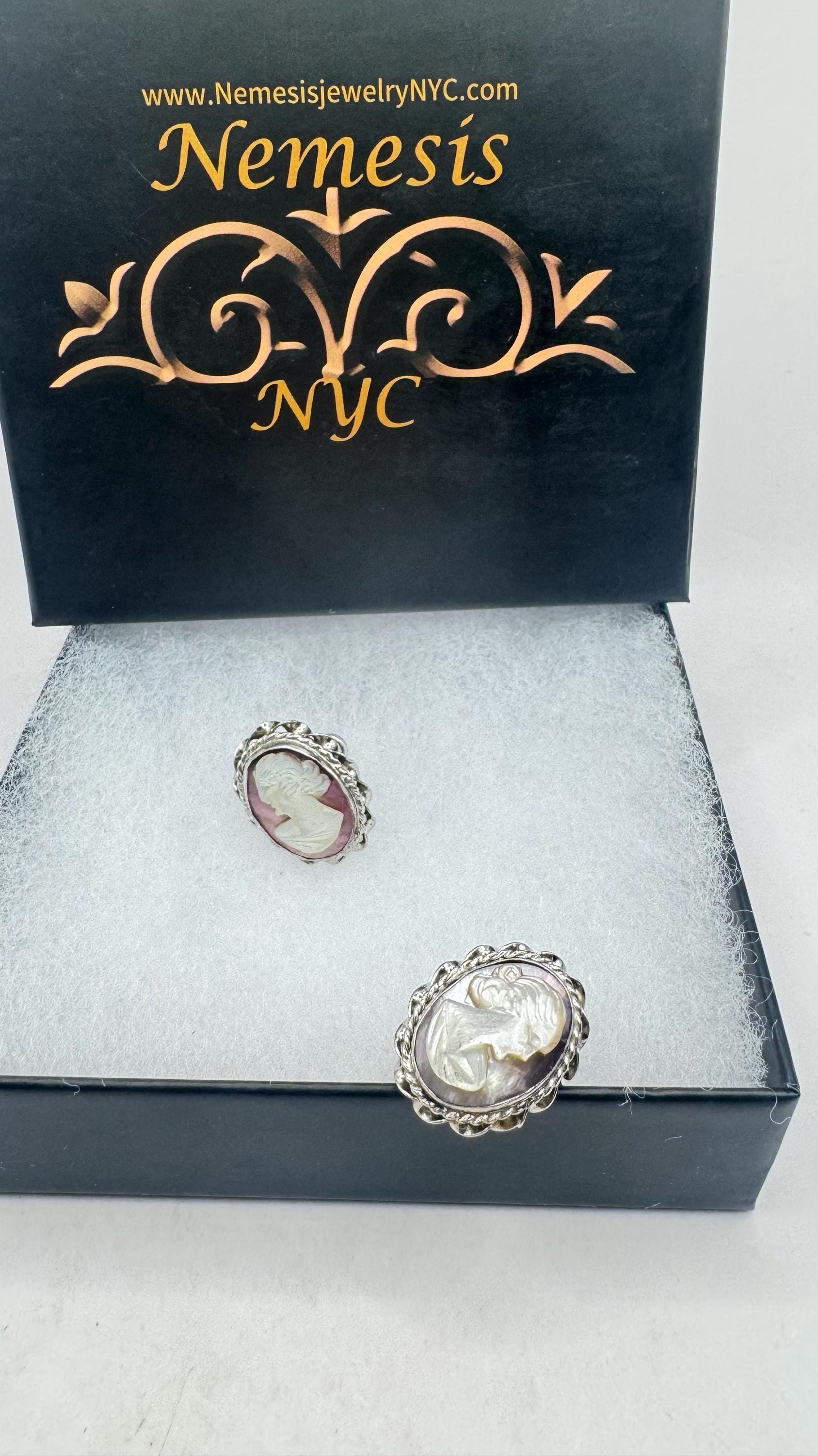 Vintage Gold Filled Cameo Heart Earrings