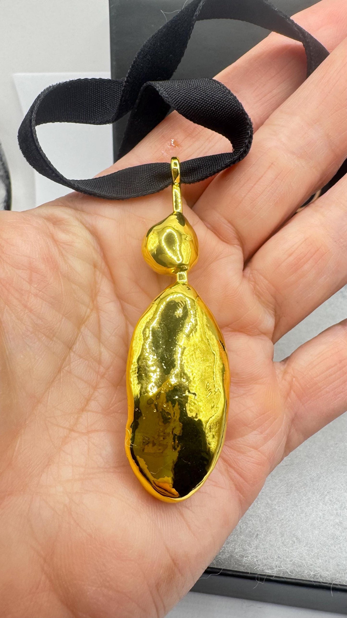 Vintage White Biwa Pearl Gold 925 Sterling Silver Choker Necklace