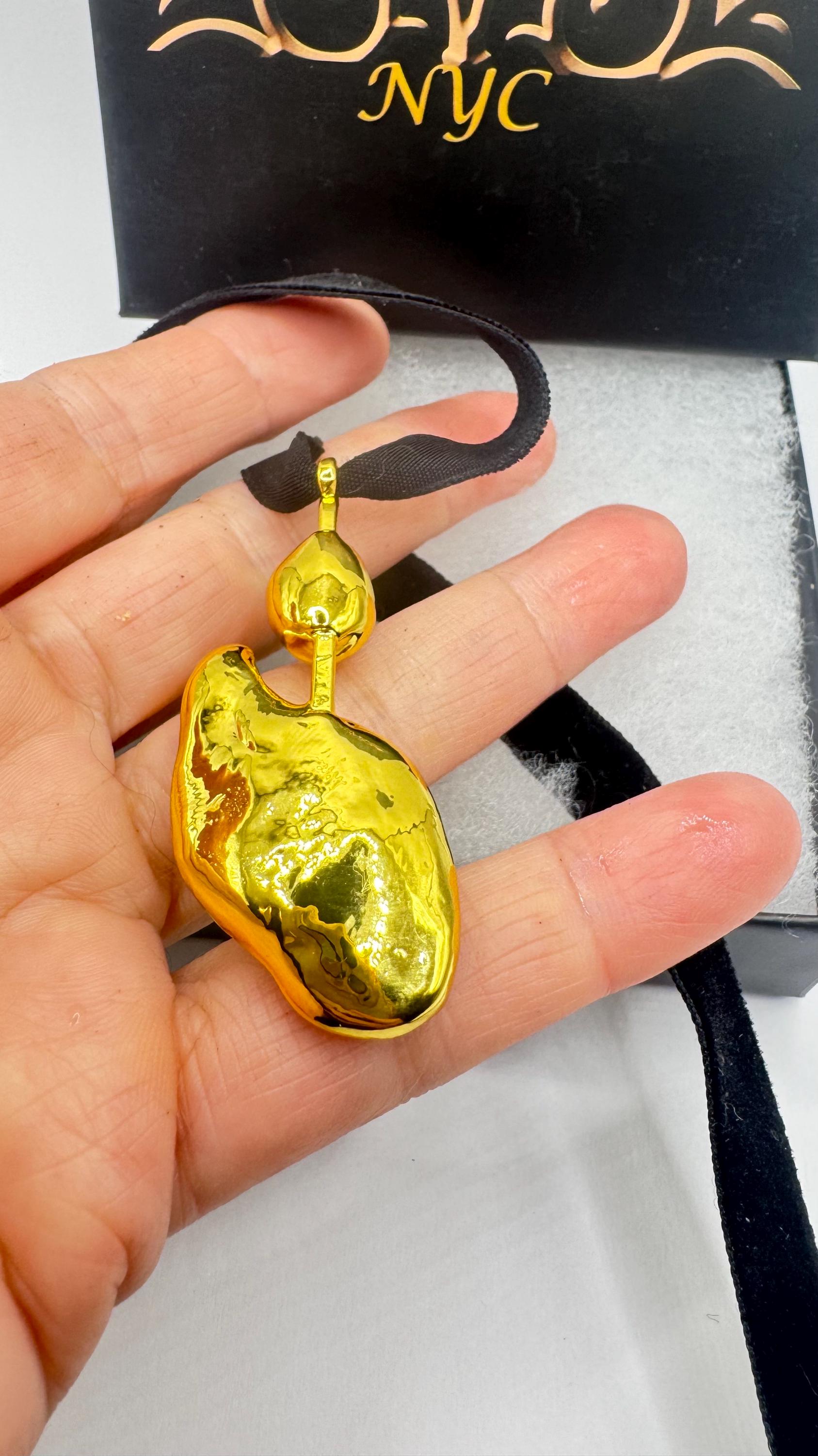 Vintage White Biwa Pearl Gold 925 Sterling Silver Choker Necklace