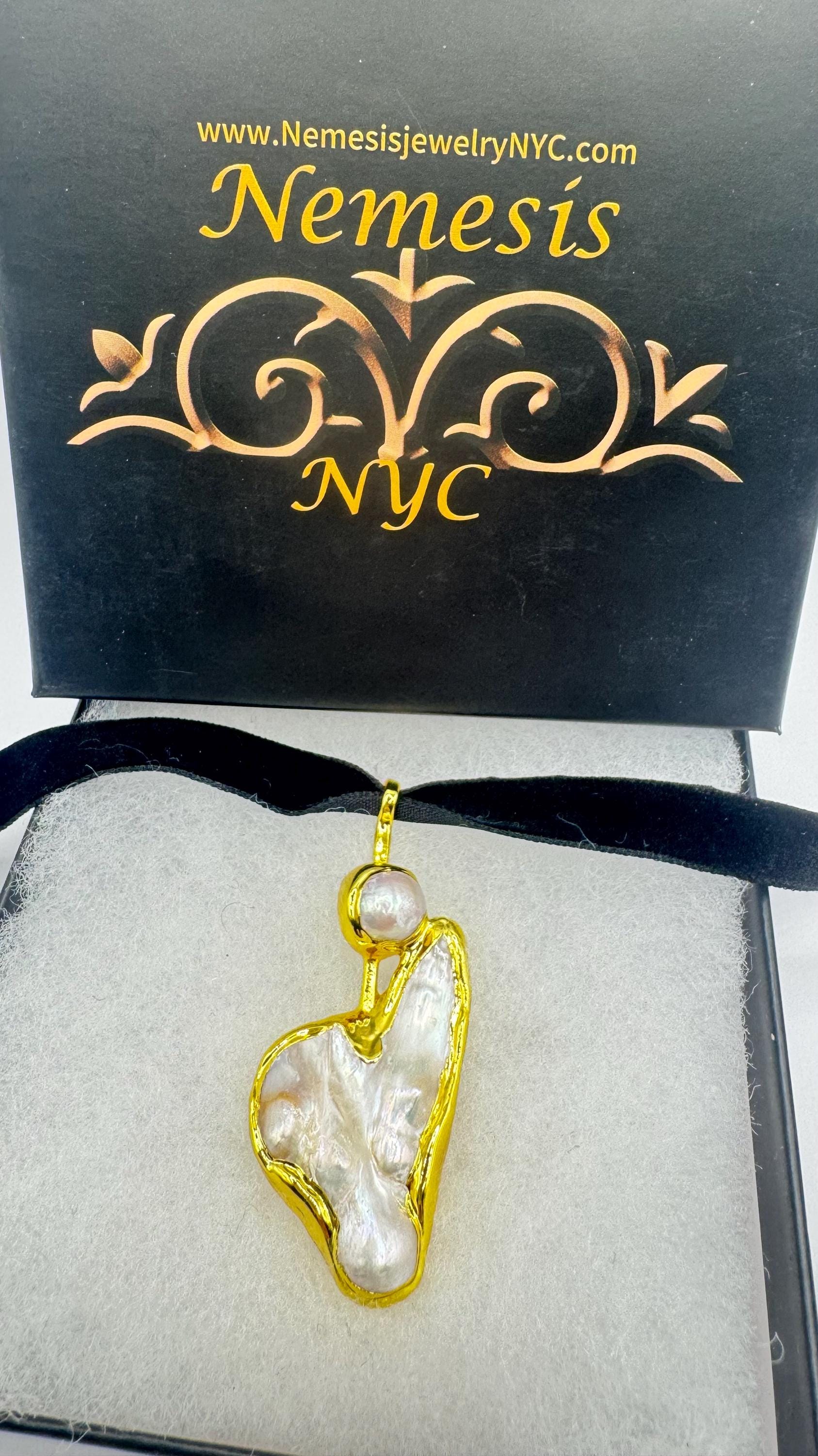 Vintage White Biwa Pearl Gold 925 Sterling Silver Choker Necklace