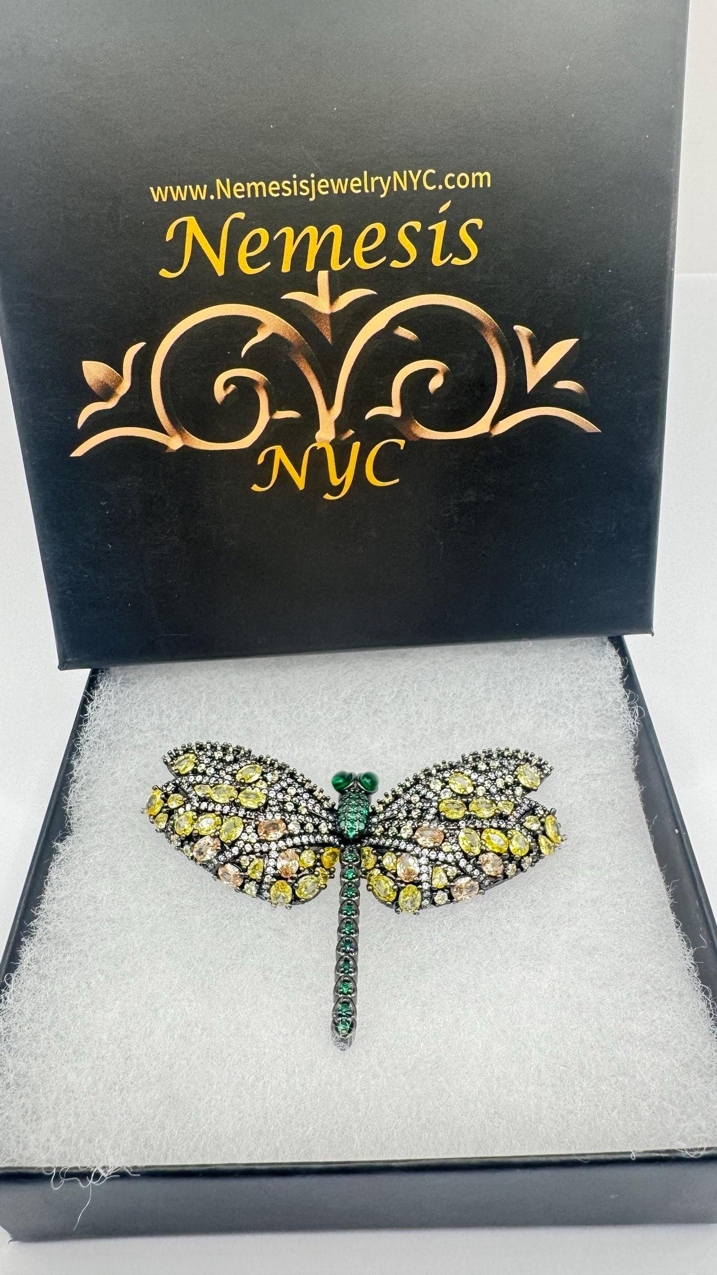 Vintage Green Crystal Gothic Styled Silver Finished Butterfly Choker Necklace Broach