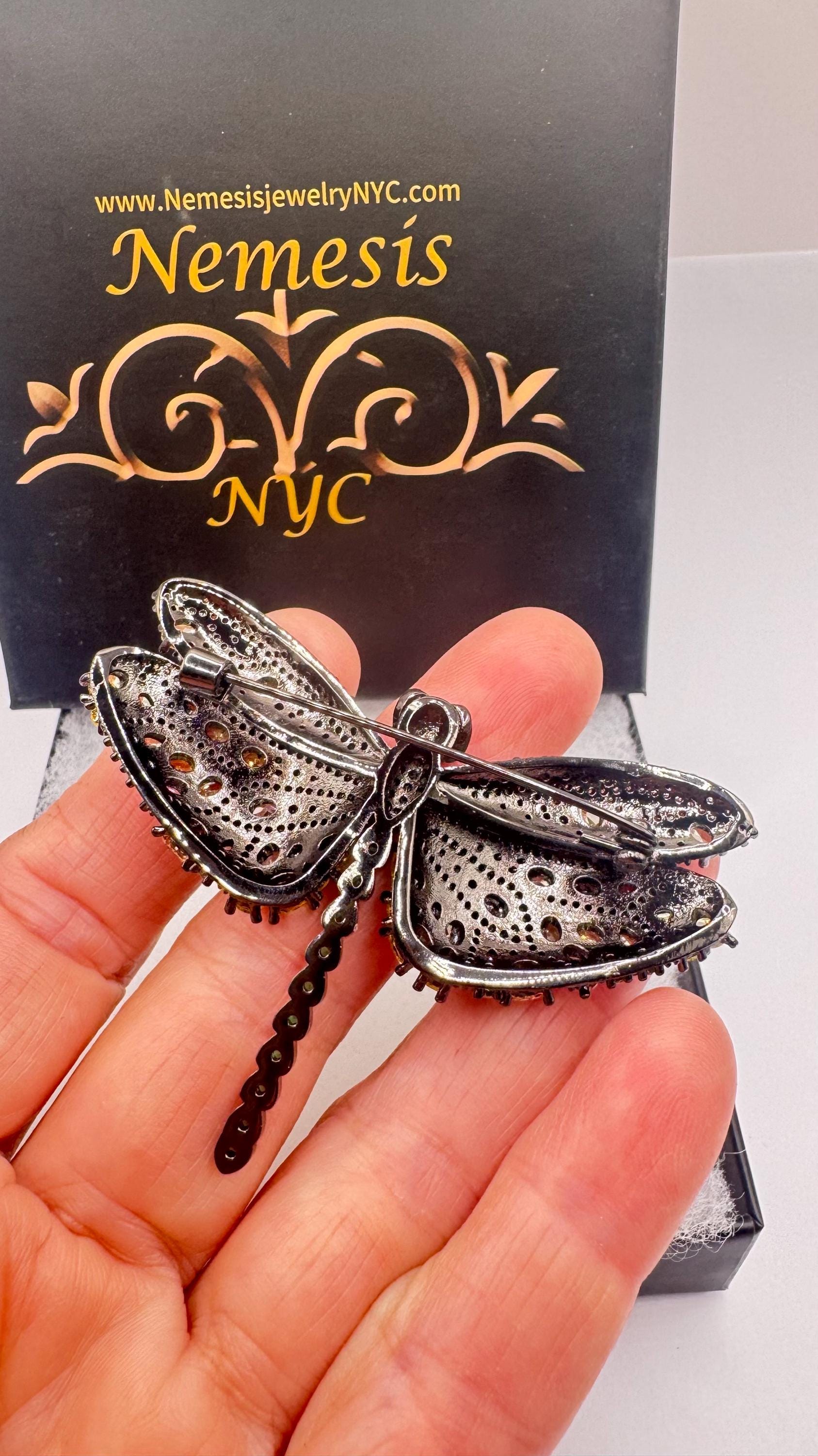 Vintage Green Crystal Gothic Styled Silver Finished Butterfly Choker Necklace Broach
