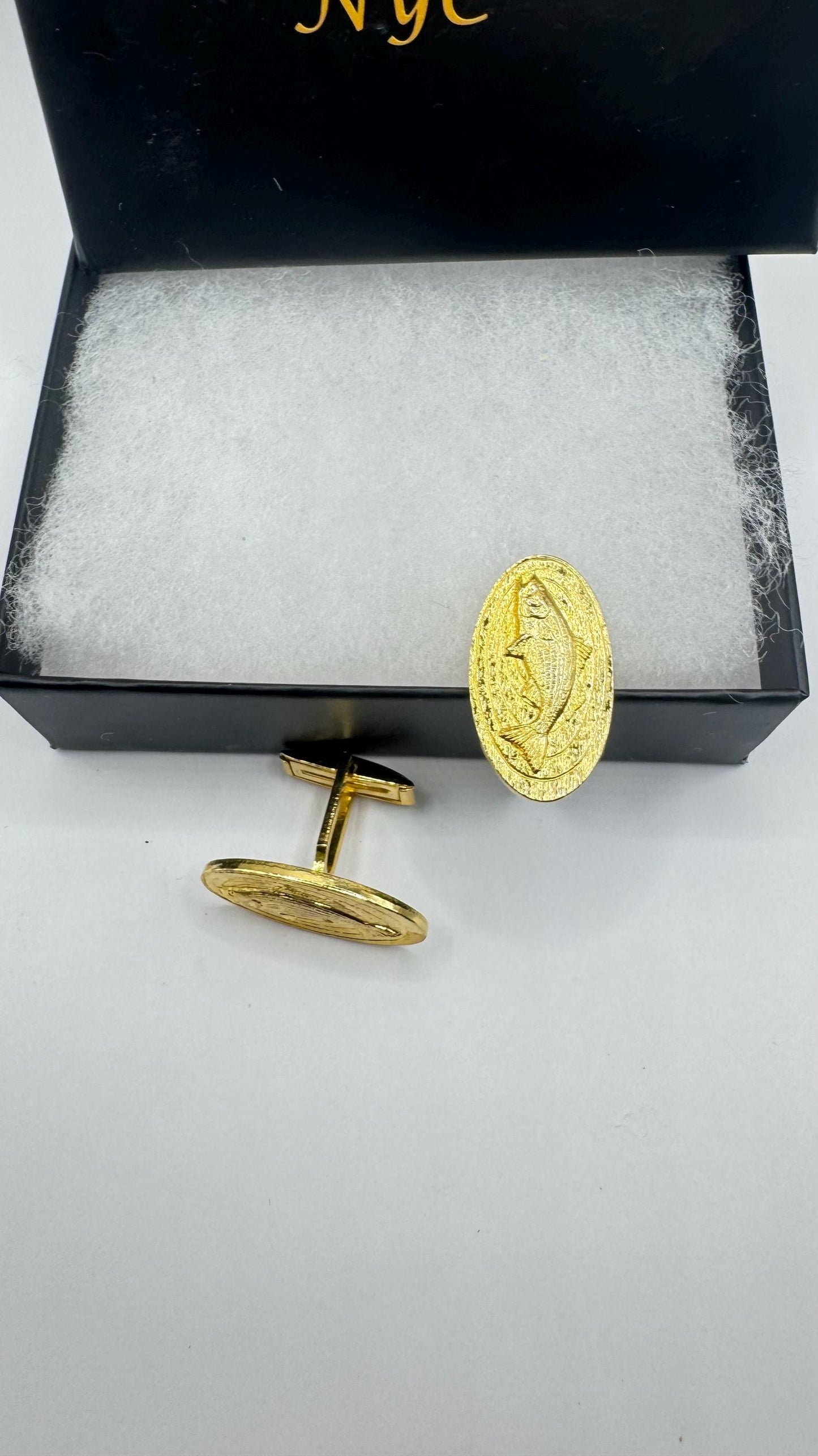 Vintage Bass Fish Gold Filled Cuff Links
