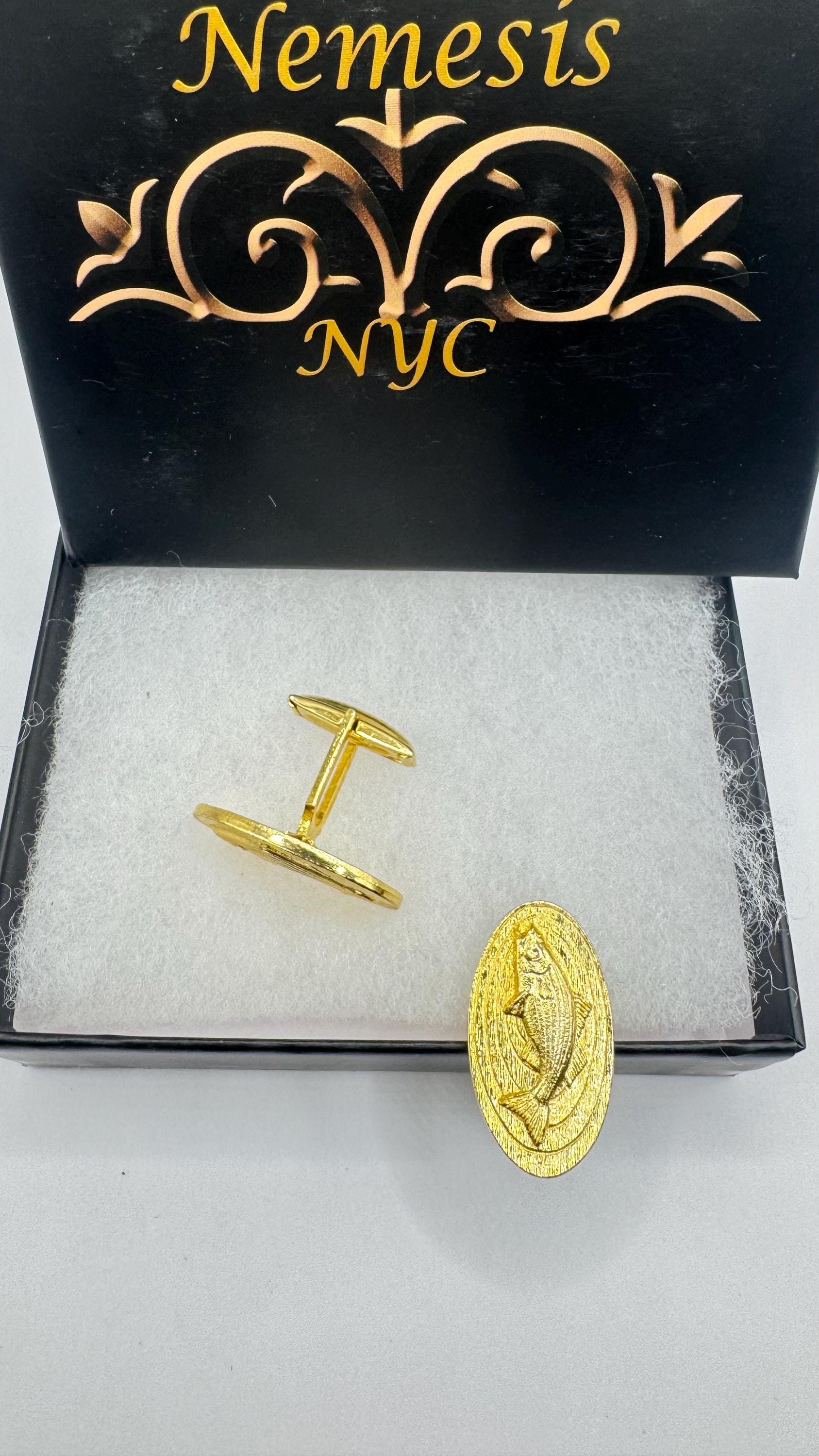 Vintage Bass Fish Gold Filled Cuff Links