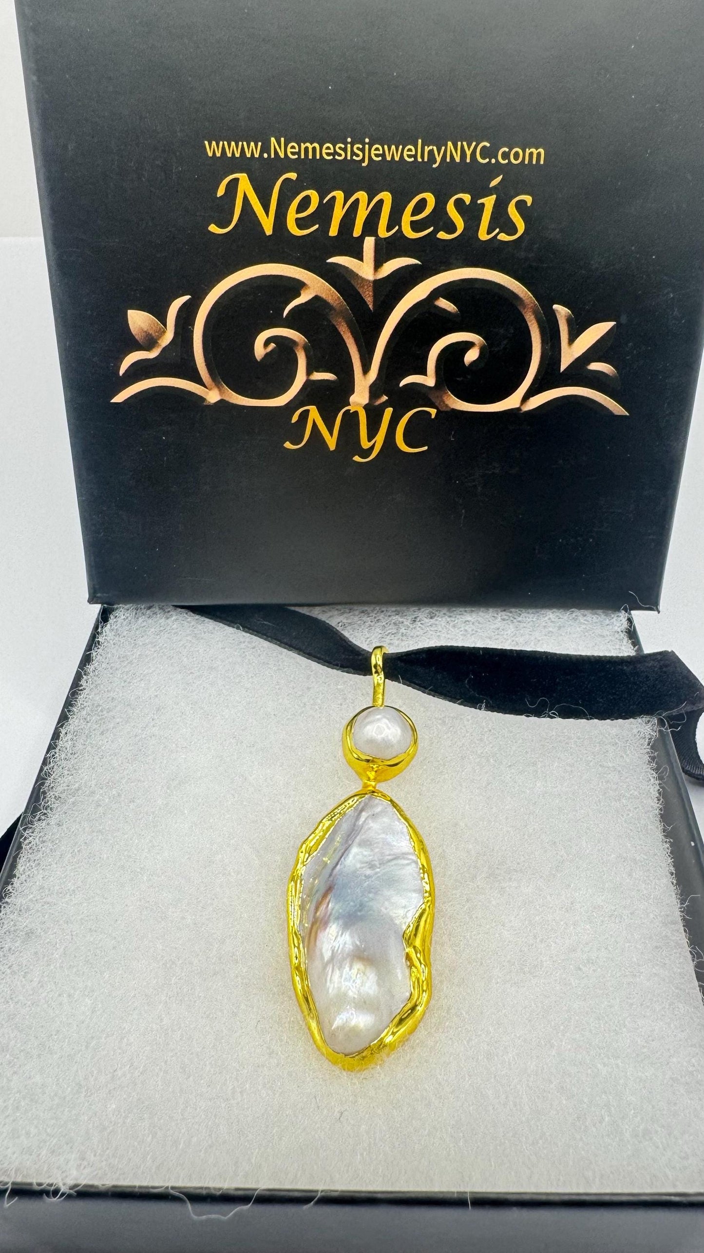 Vintage White Biwa Pearl Gold 925 Sterling Silver Choker Necklace