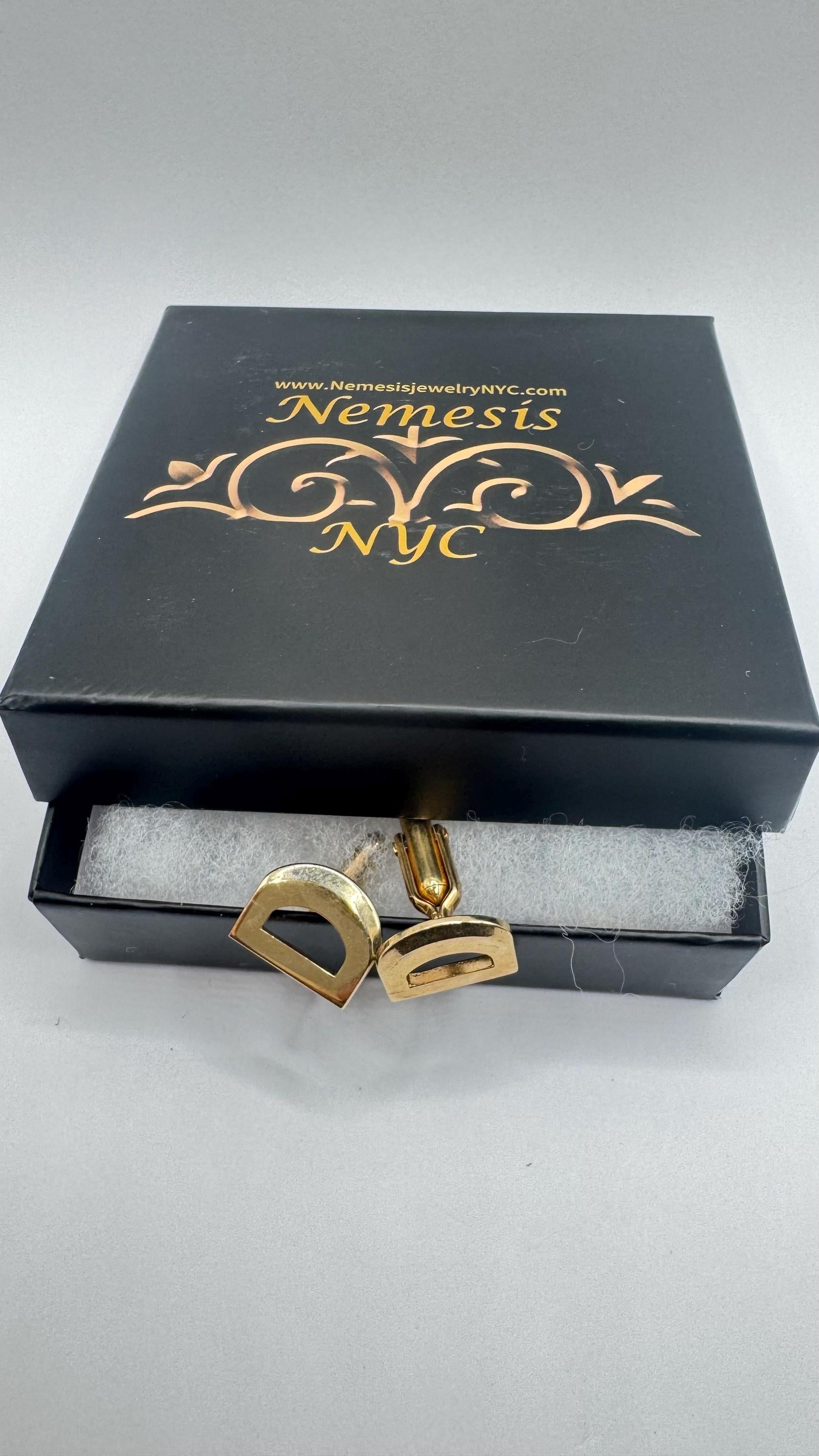 Vintage Golden Monogram D Innitial Cuff Links