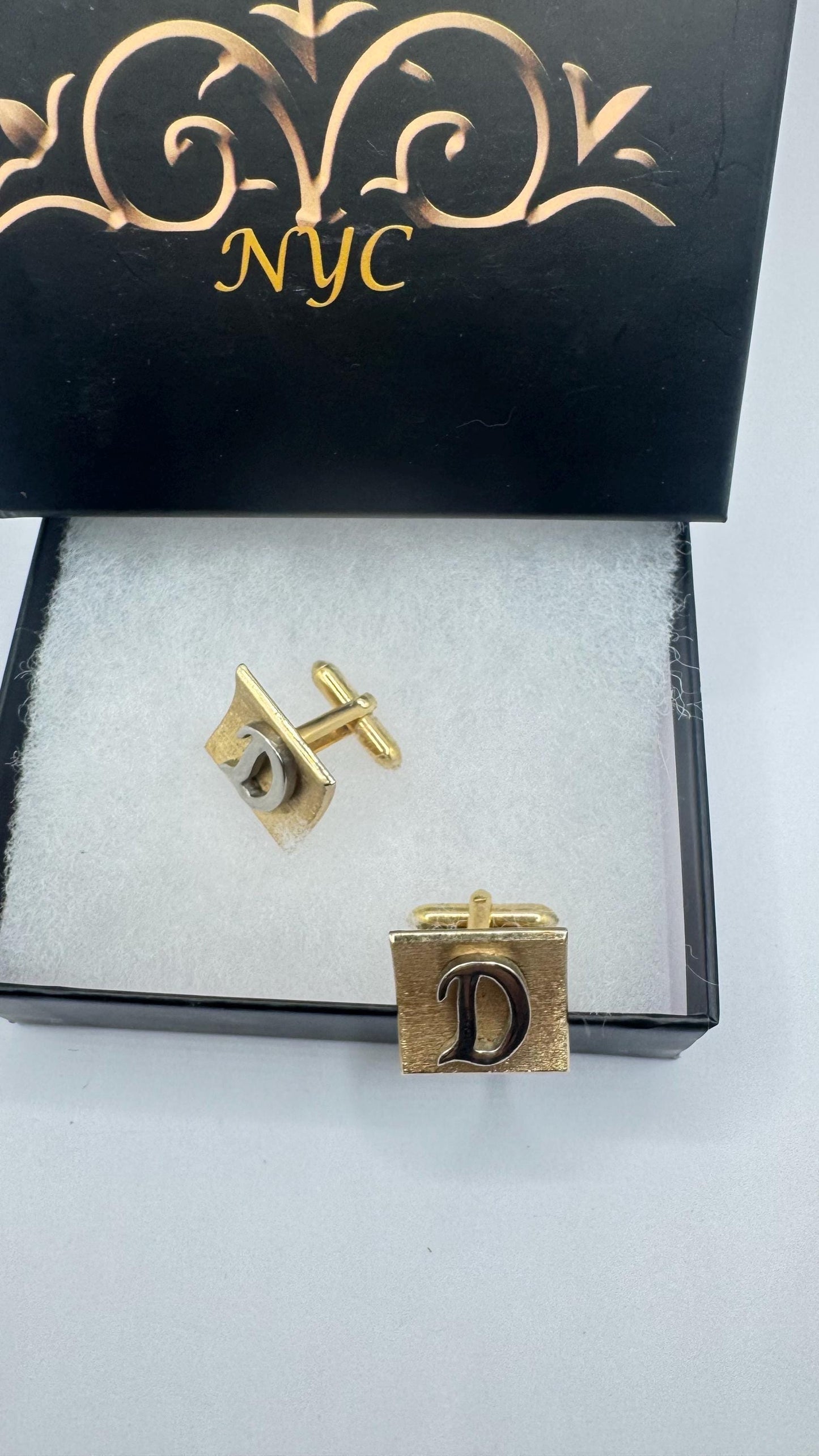 Vintage Golden Monogram D Innitial Cuff Links
