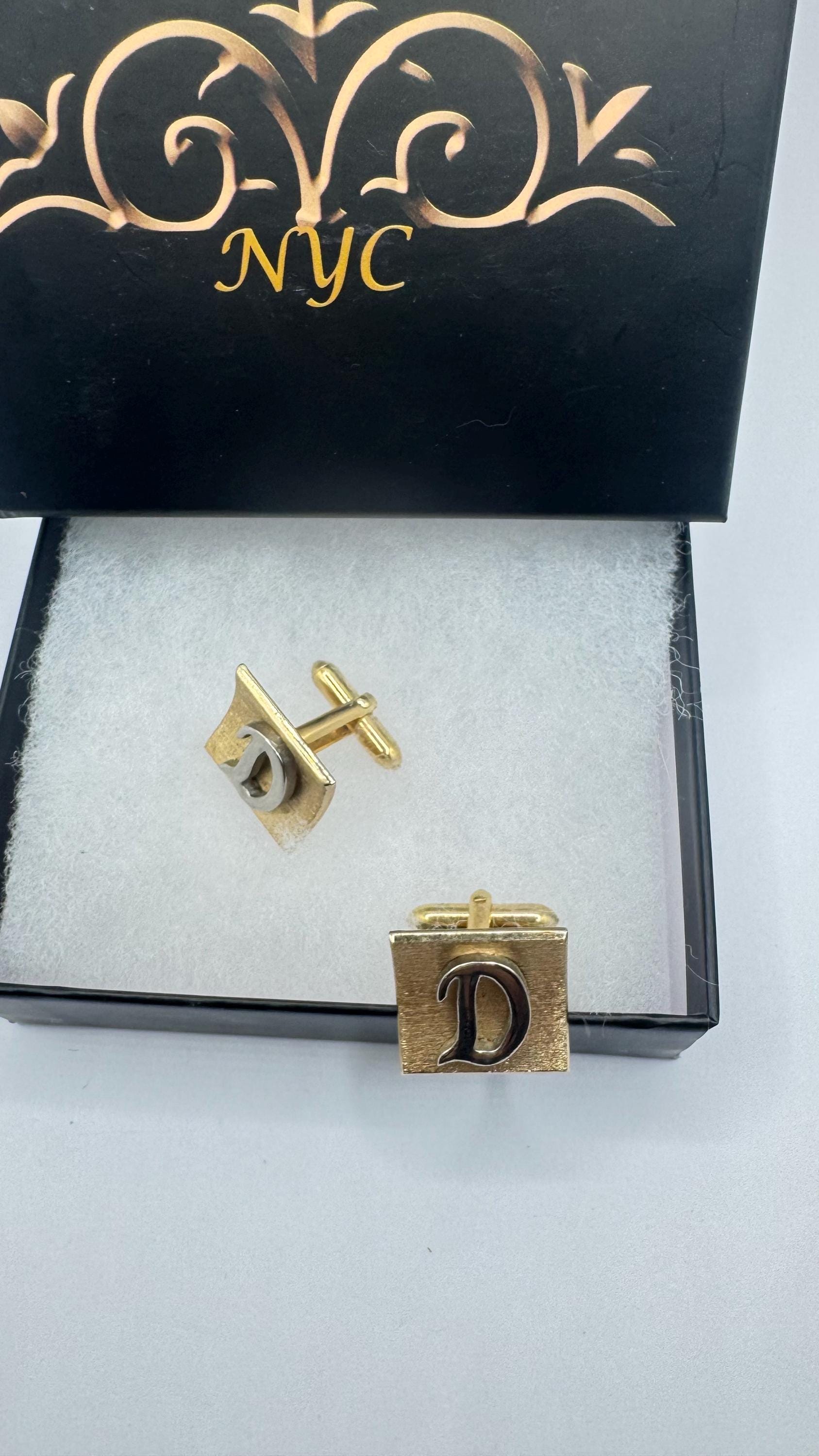 Vintage Golden Monogram D Innitial Cuff Links