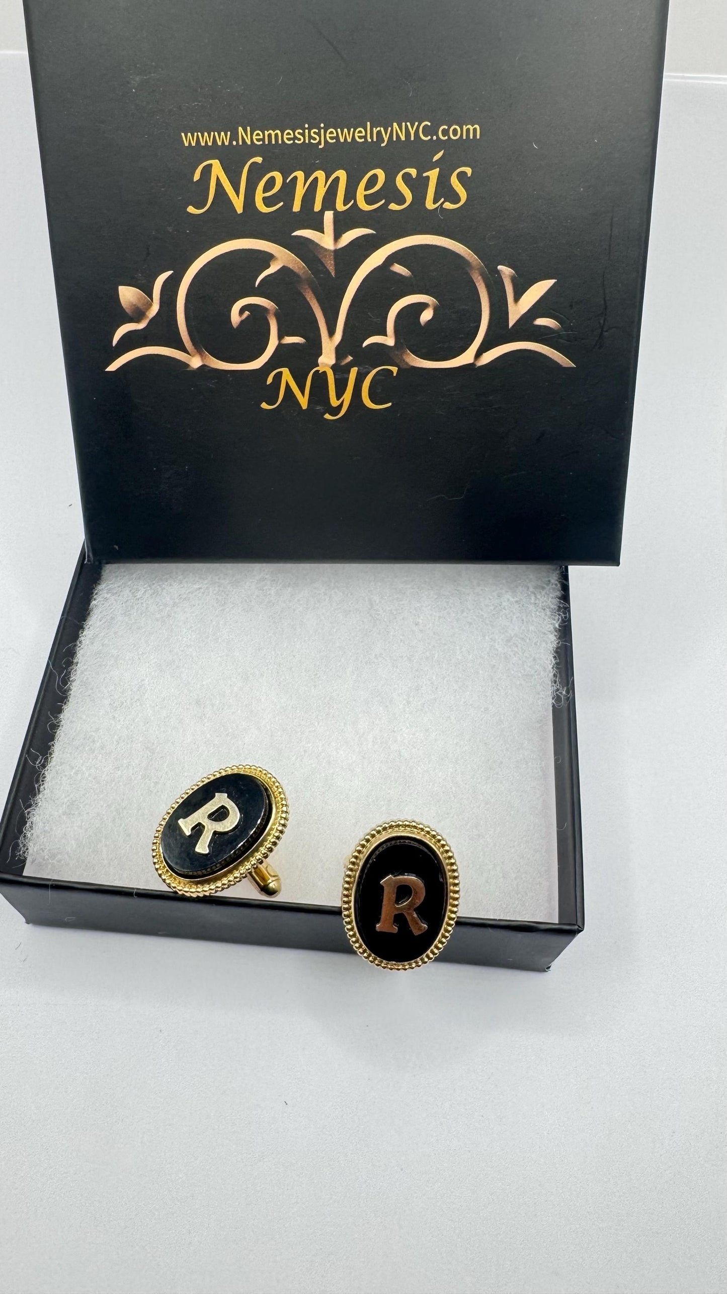 Vintage Golden Monogram R Innitial Cuff Links