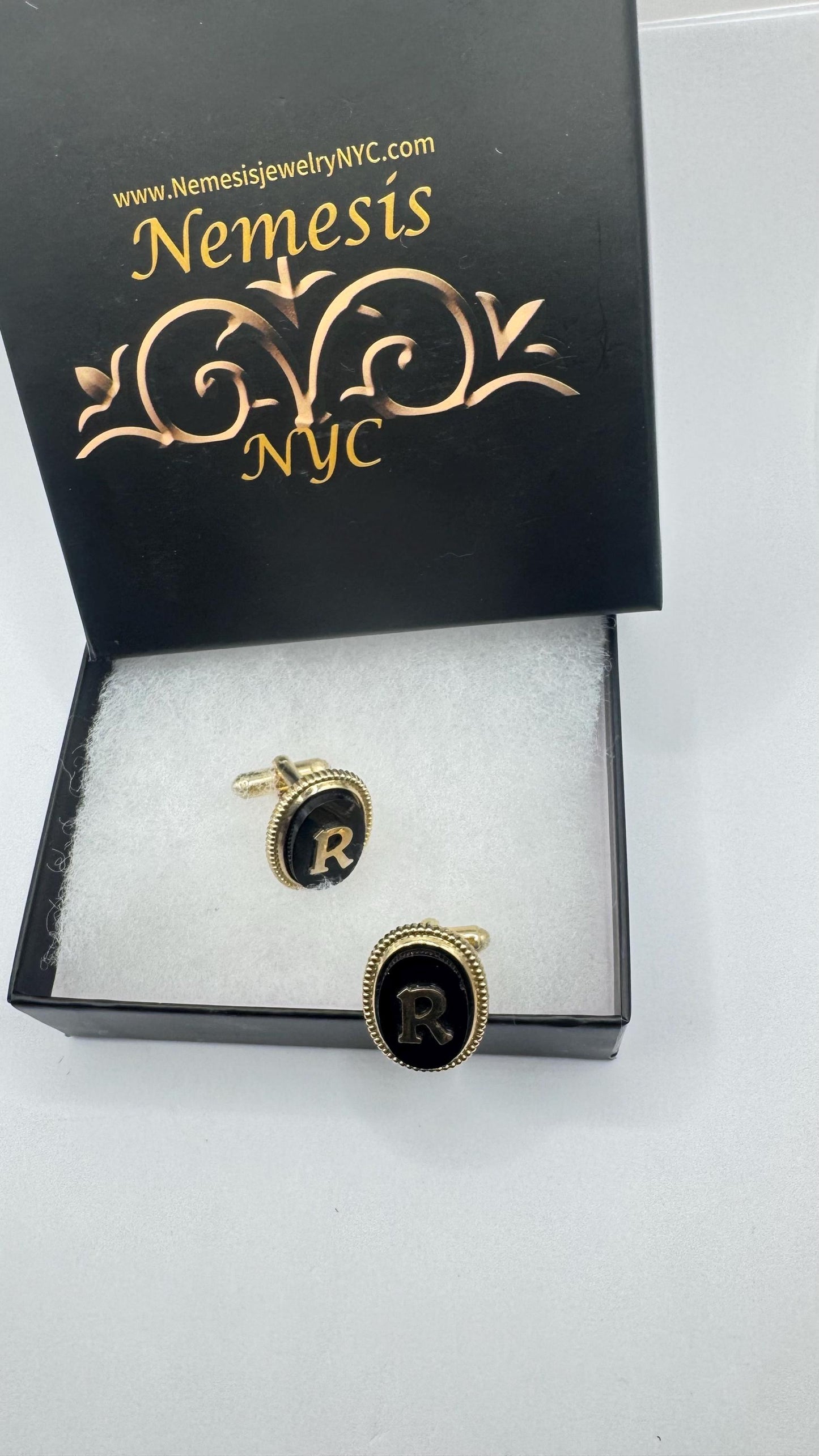 Vintage Golden Monogram R Innitial Cuff Links