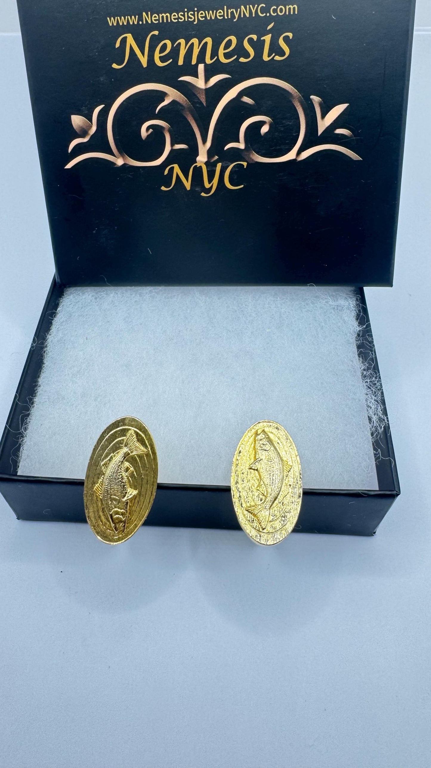 Vintage Bass Fish Gold Filled Cuff Links