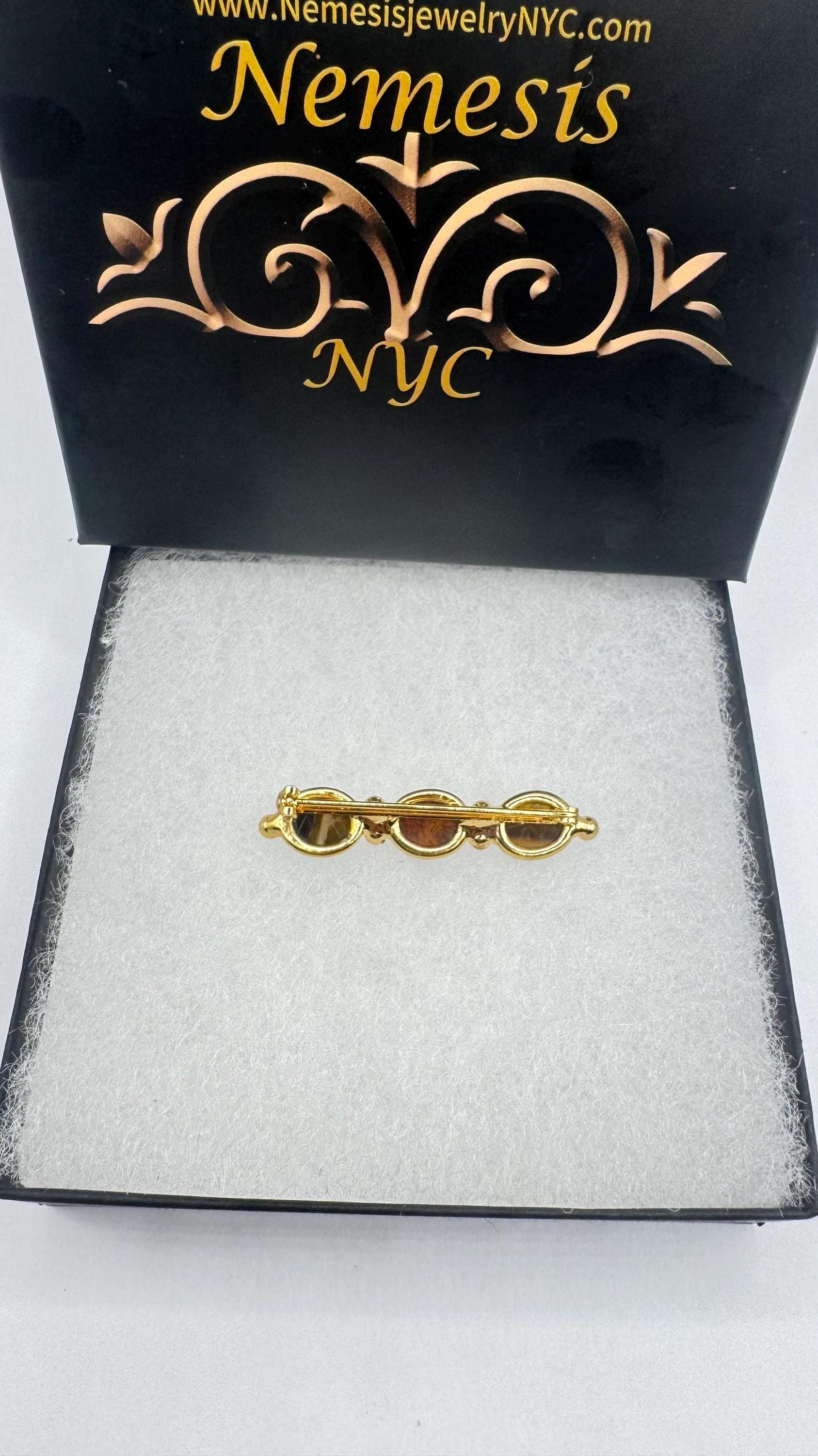 Vintage Scarab Carved Yellow Gold Filled Brooch Pin