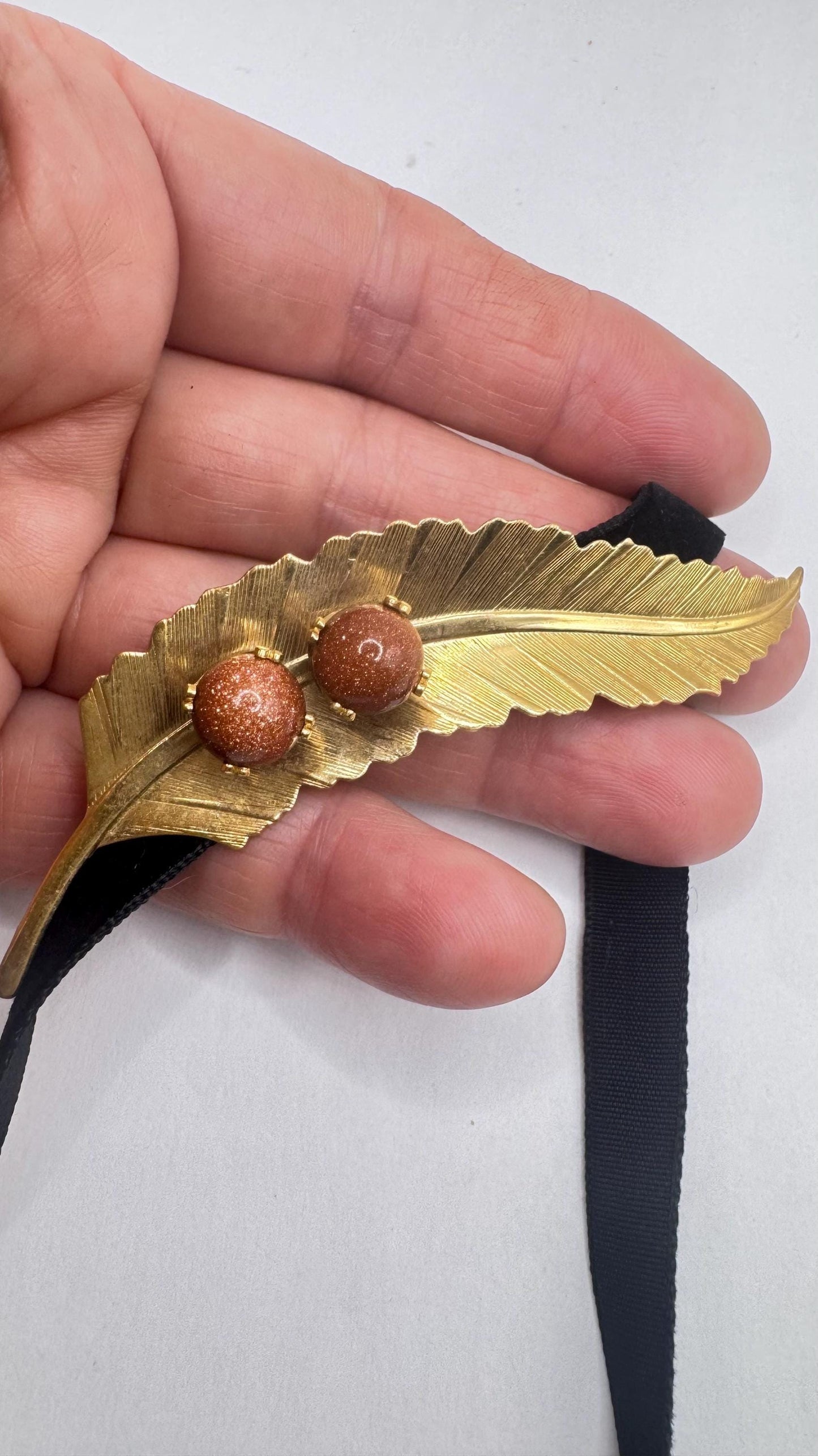Vintage Goldstone Yellow Gold Filled Brooch Pin