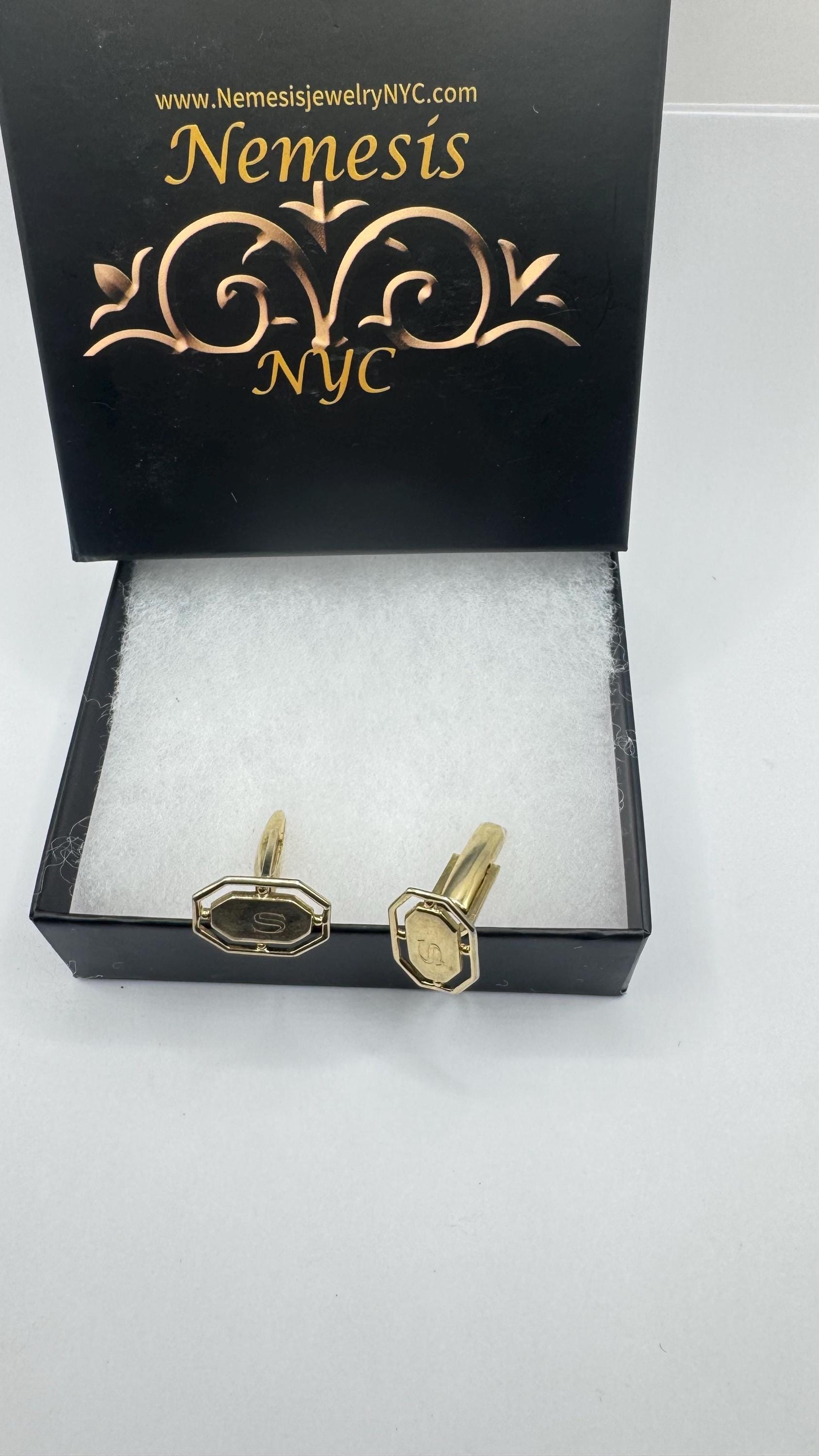 Vintage Golden Monogram R Innitial Cuff Links