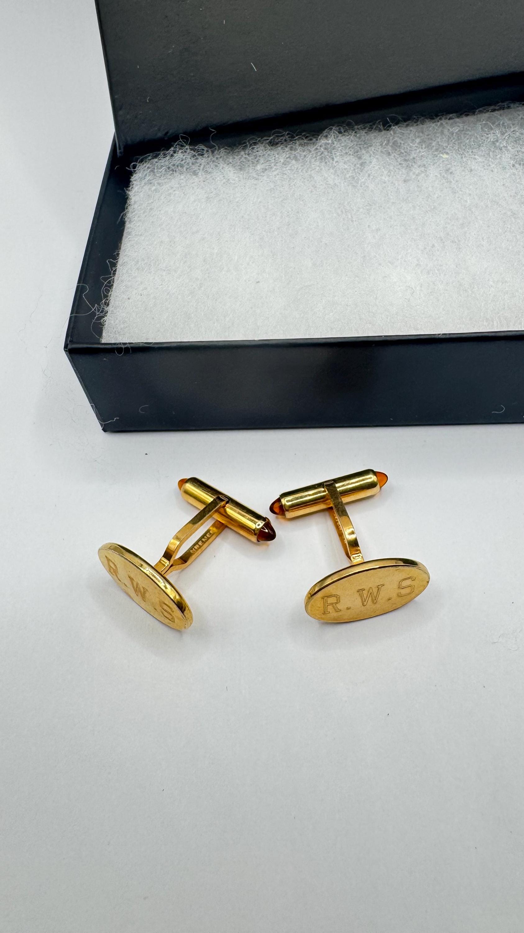 Vintage Golden Monogram RWS Innitial Cuff Links