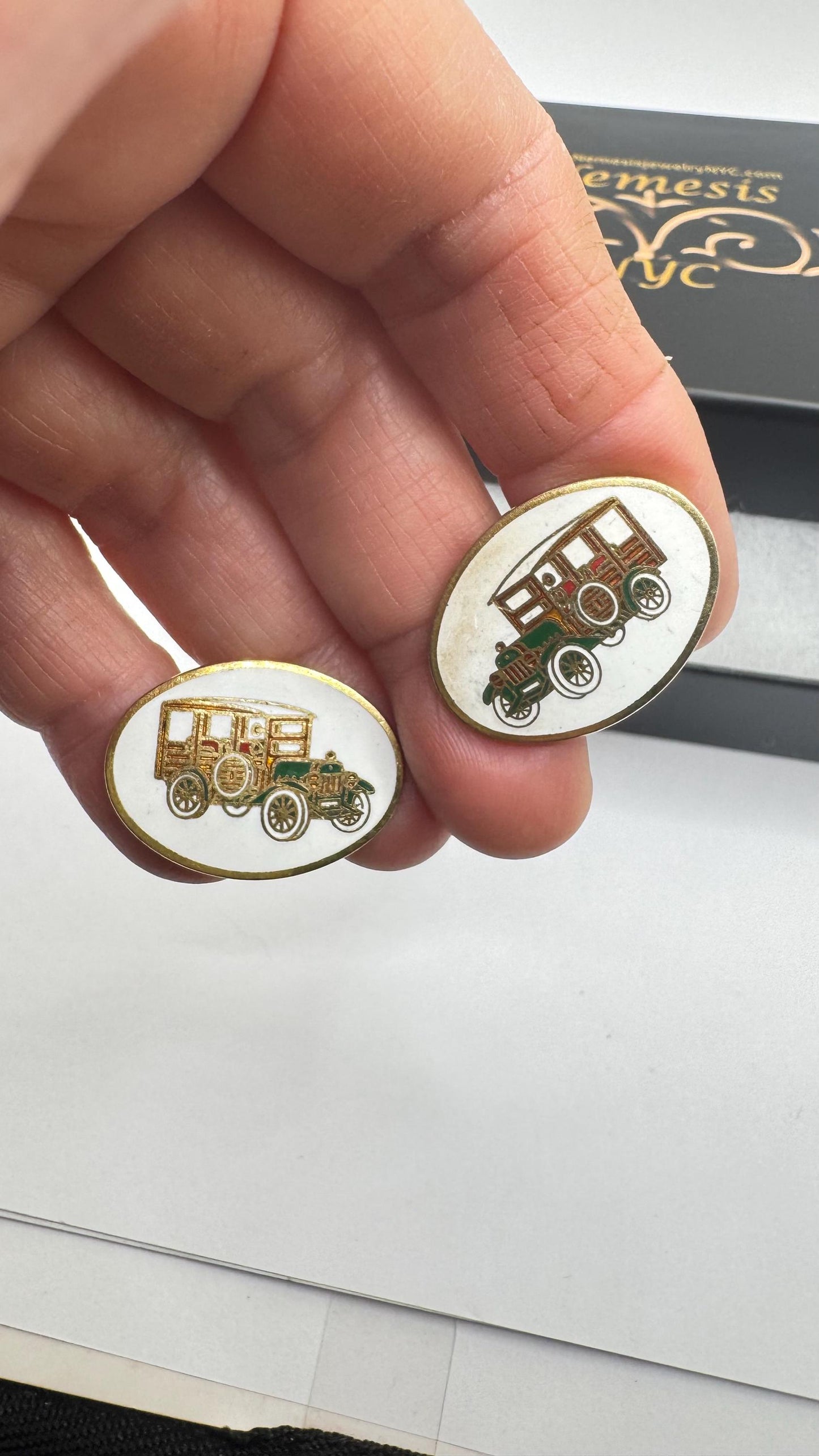 Vintage Golden model T Ford car Cuff Links