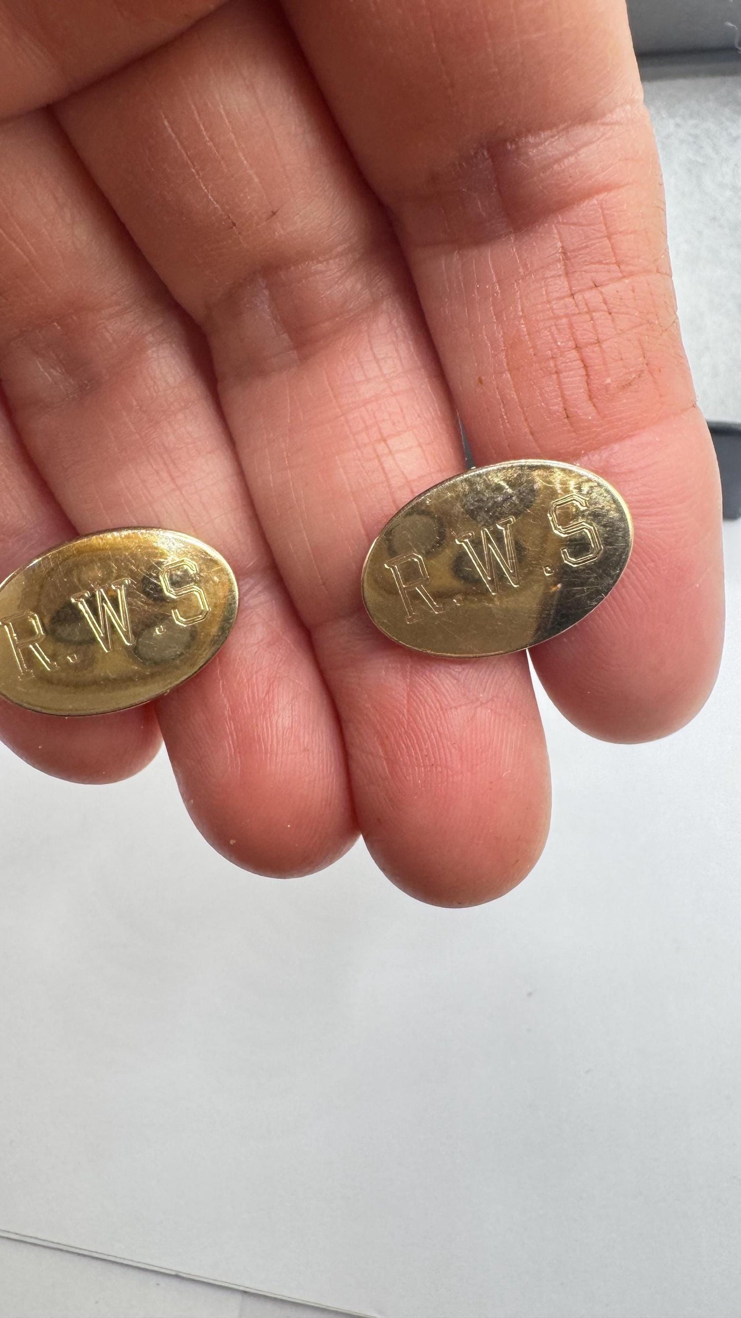 Vintage Golden Monogram RWS Innitial Cuff Links