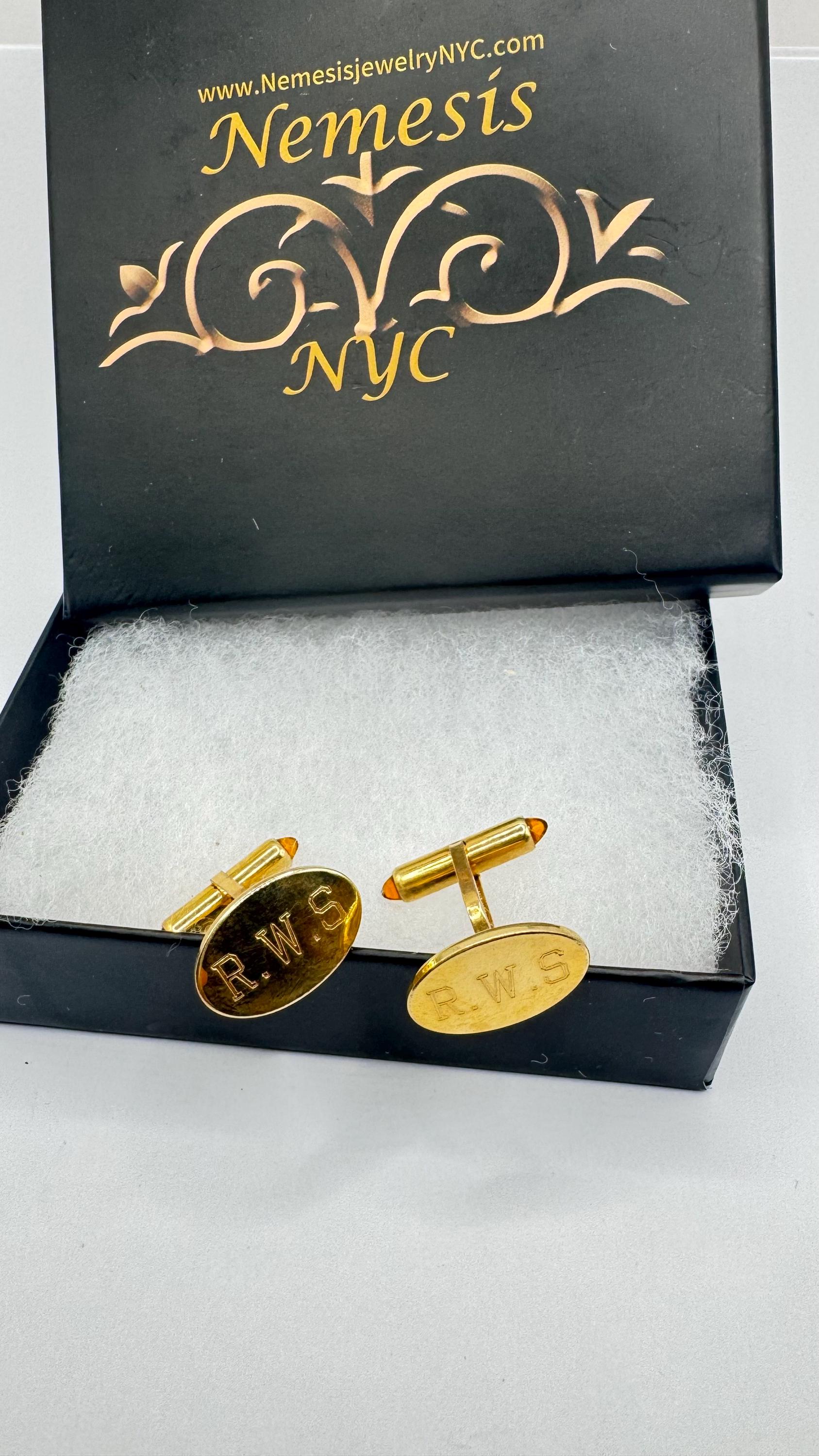 Vintage Golden Monogram RWS Innitial Cuff Links
