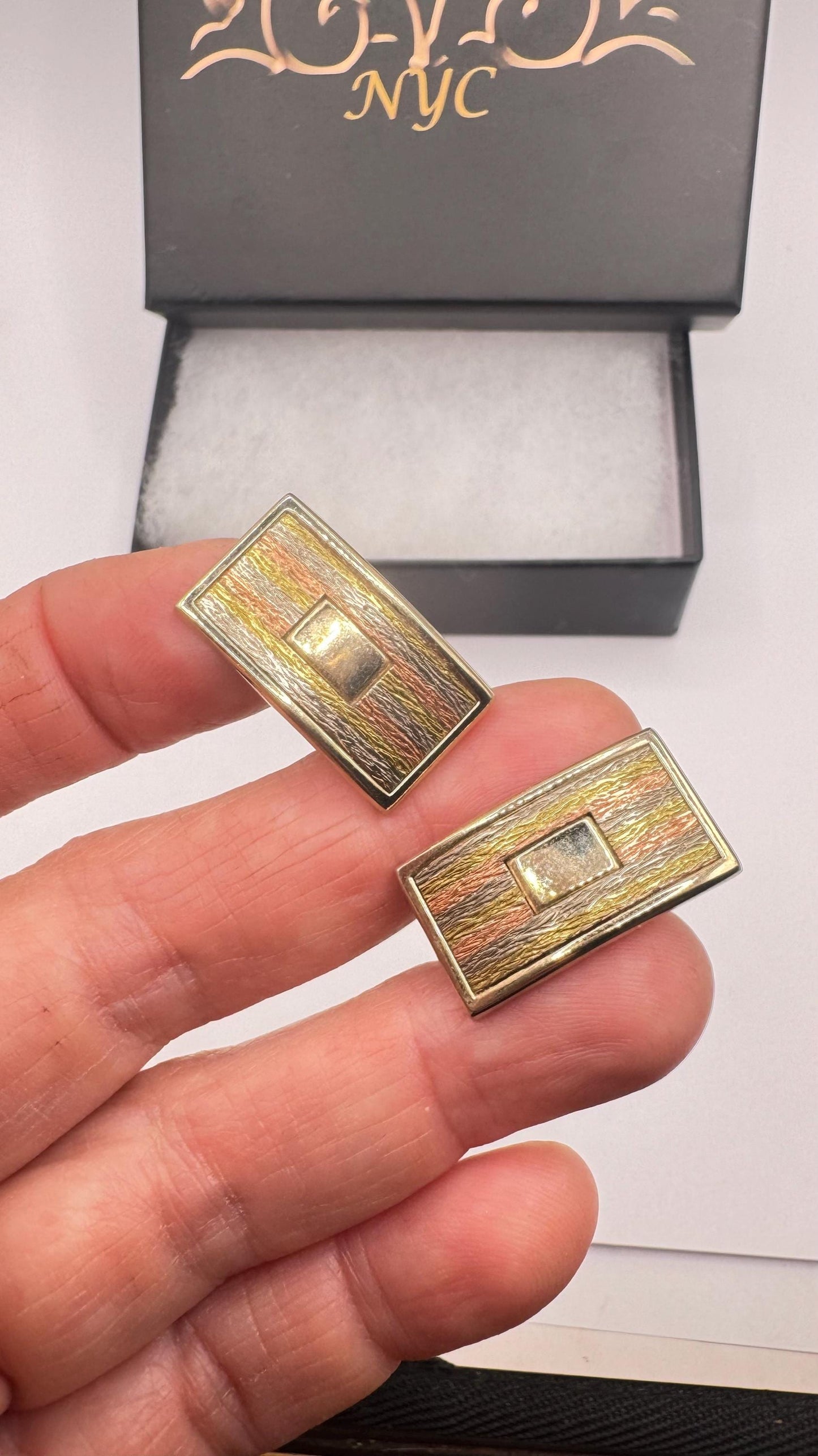 Vintage Golden Monogram Innitial Cuff Links