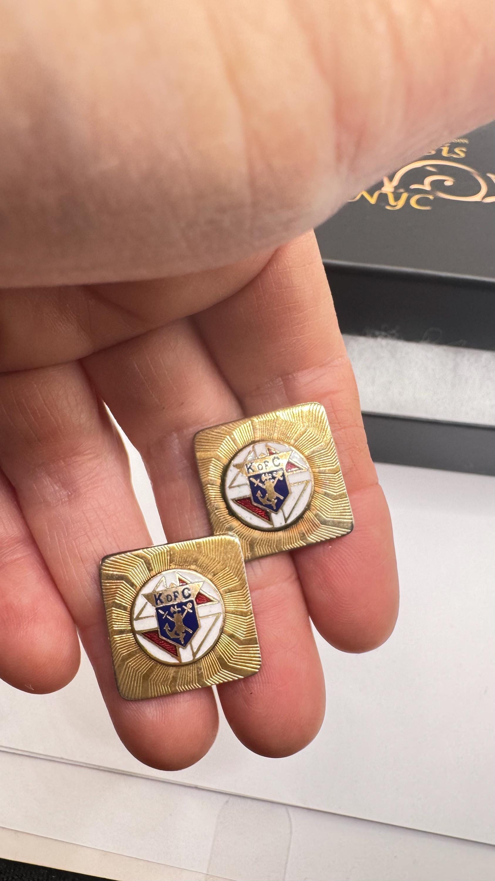 Vintage Golden Knights of Columbus Cuff Links