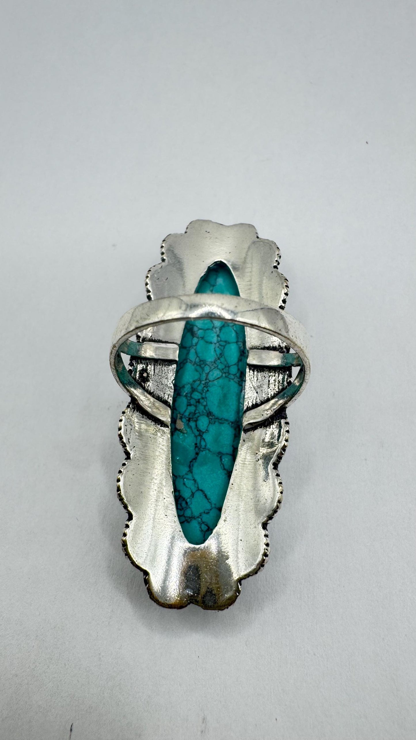 Vintage Blue Howlite Turquoise chunky statement Ring