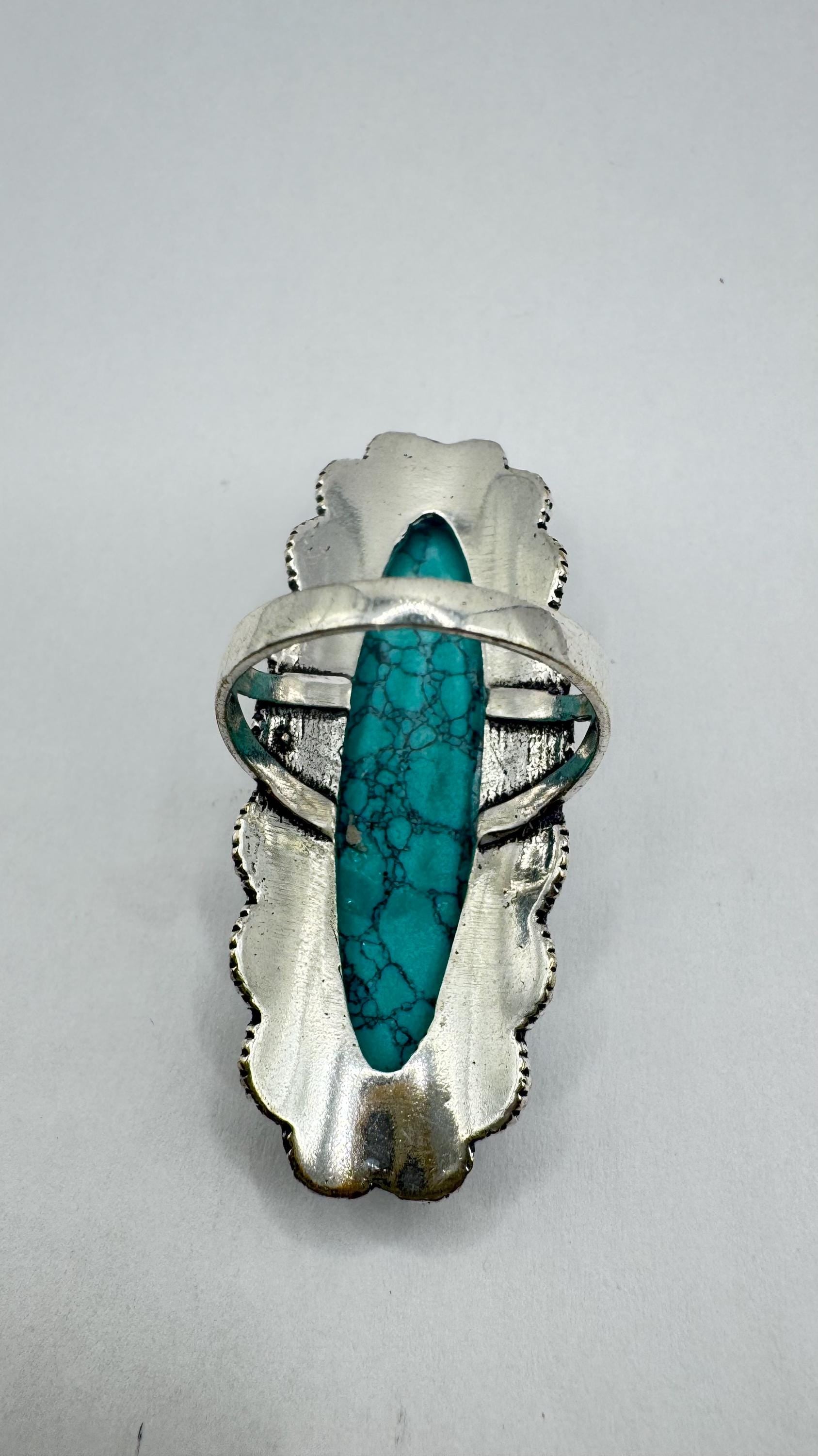 Vintage Blue Howlite Turquoise chunky statement Ring