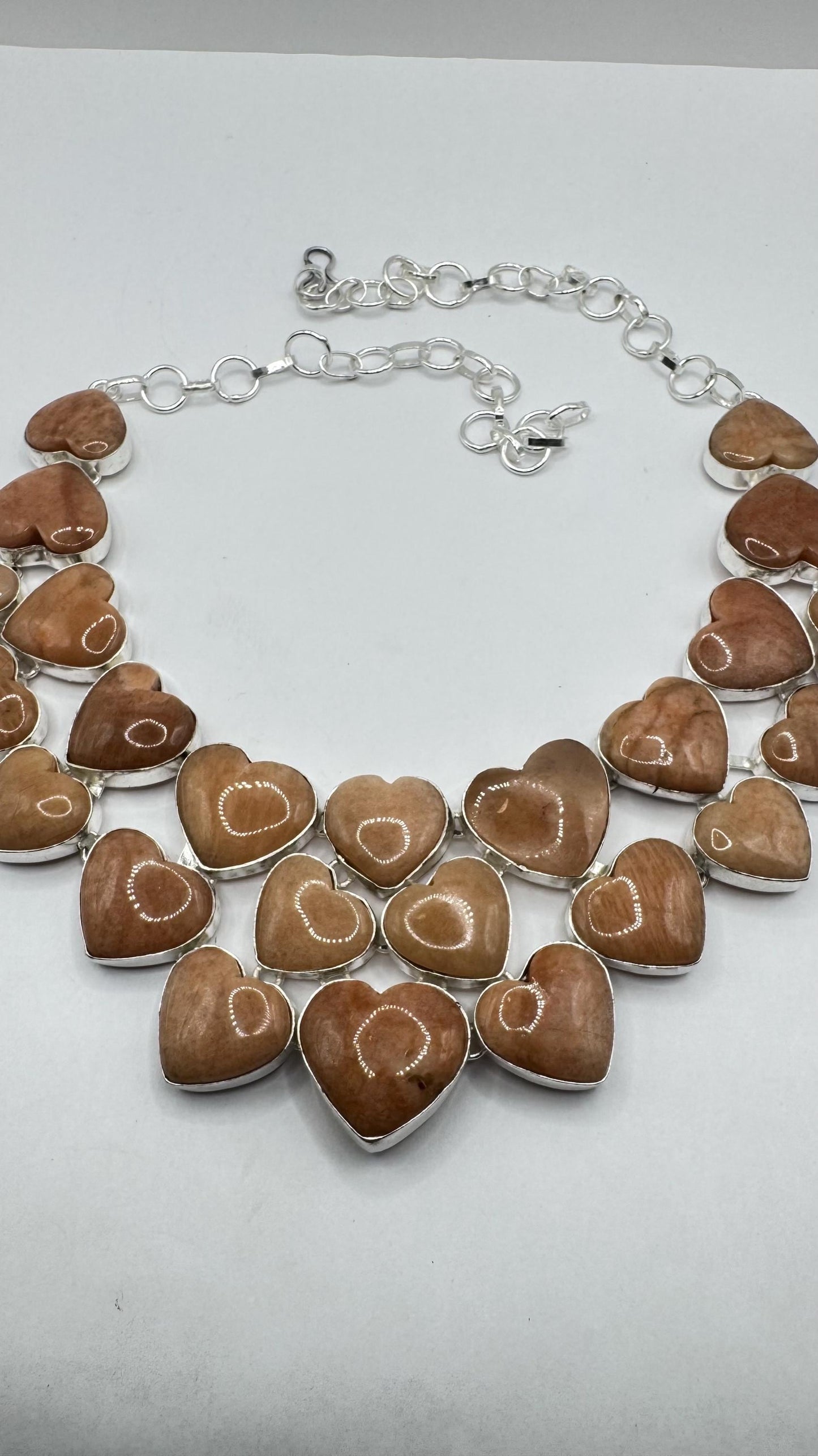 Vintage Golden Jasper Silver Bronze Necklace Choker