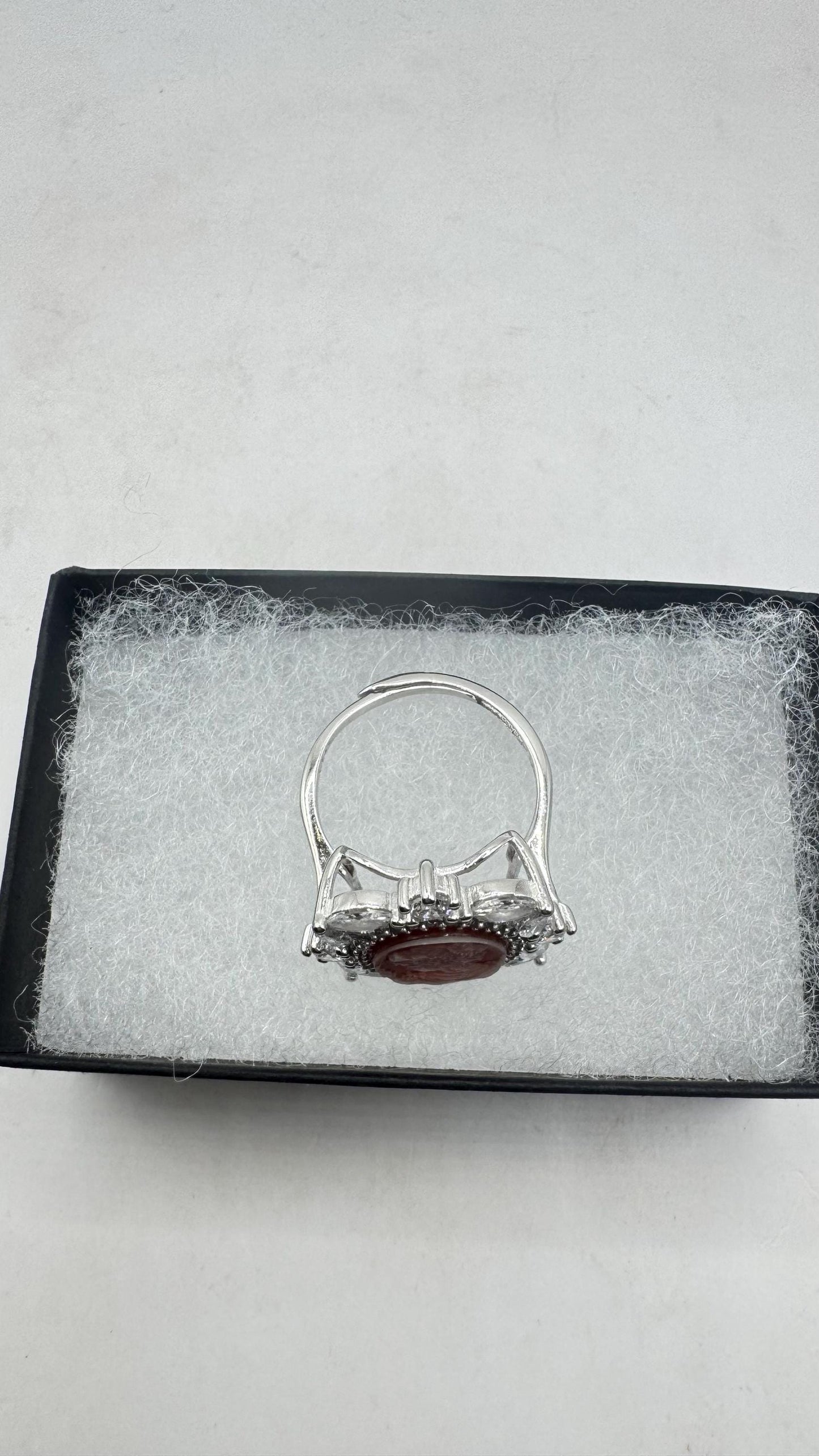 Vintage Cameo 925 Sterling Silver Cocktail Ring