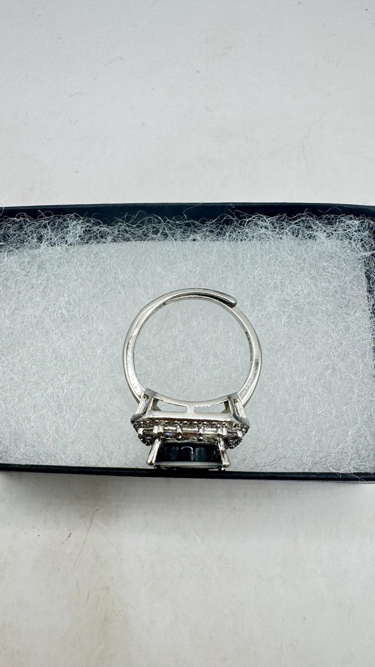 Vintage Black Onyx Rose Cameo Gold 925 Sterling Silver Cocktail Ring