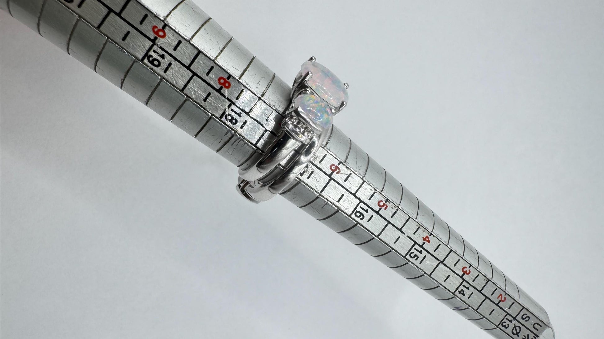 Vintage Fire Opal 925 Sterling Silver Diamond Chip Ring