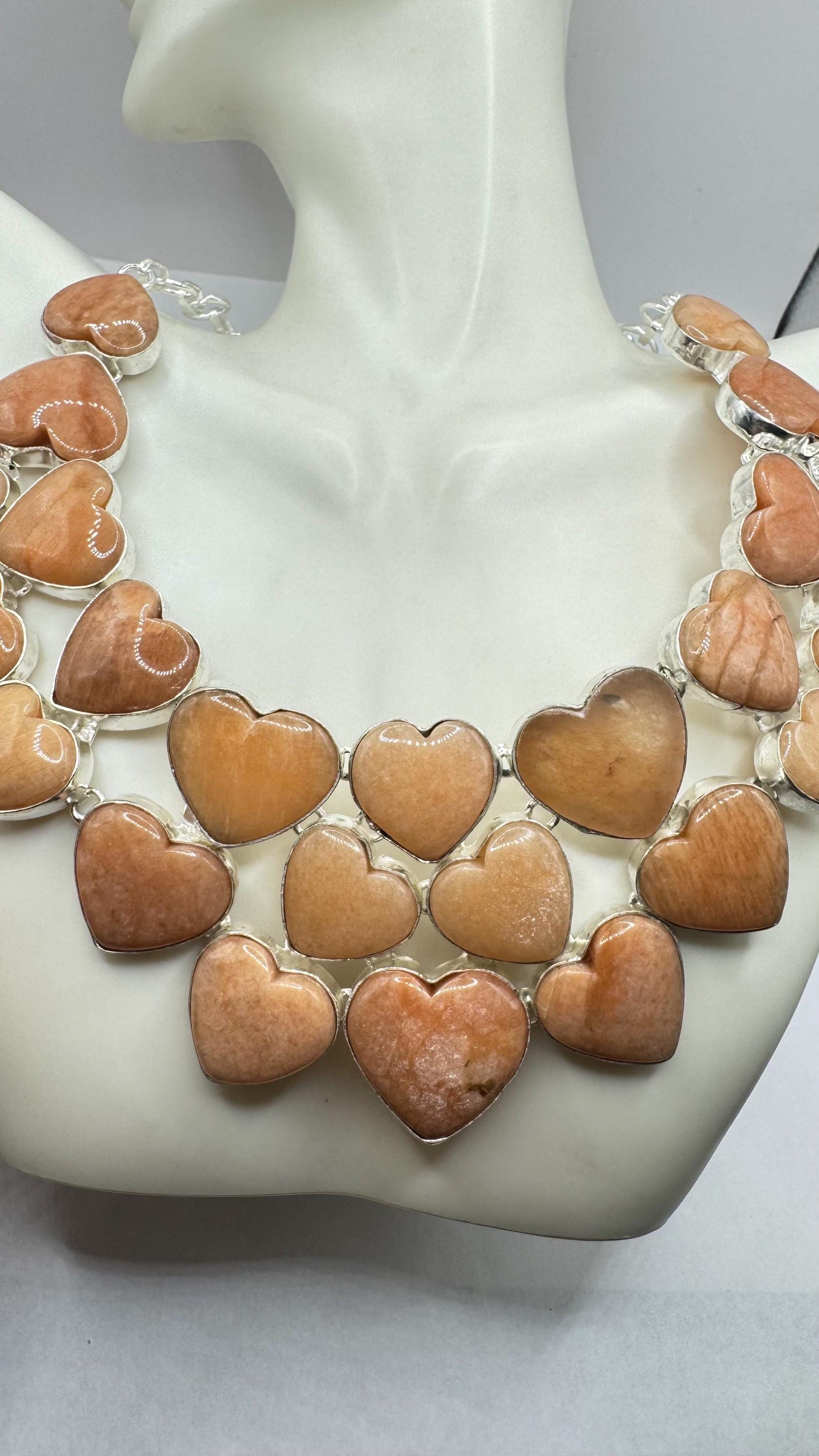 Vintage Golden Jasper Silver Bronze Necklace Choker