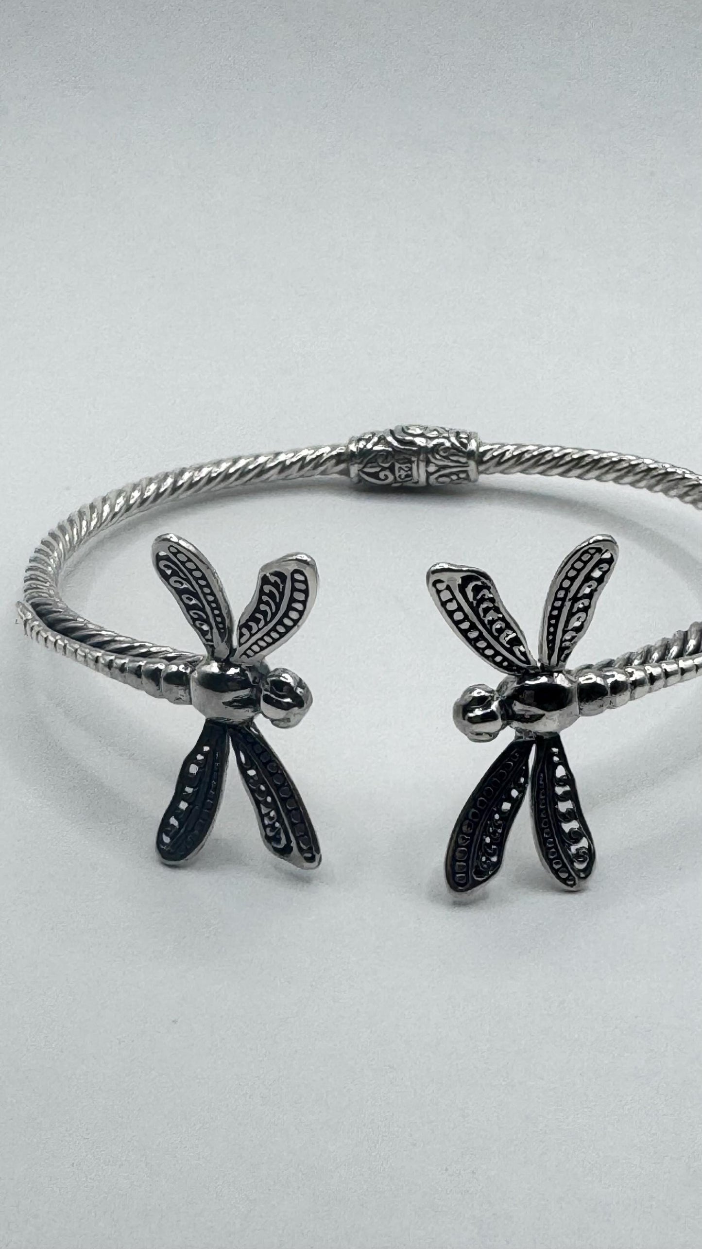 Vintage 925 Sterling Silver Cuff Bangle Bracelet