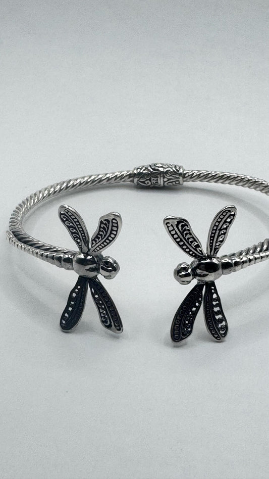 Vintage 925 Sterling Silver Cuff Bangle Bracelet