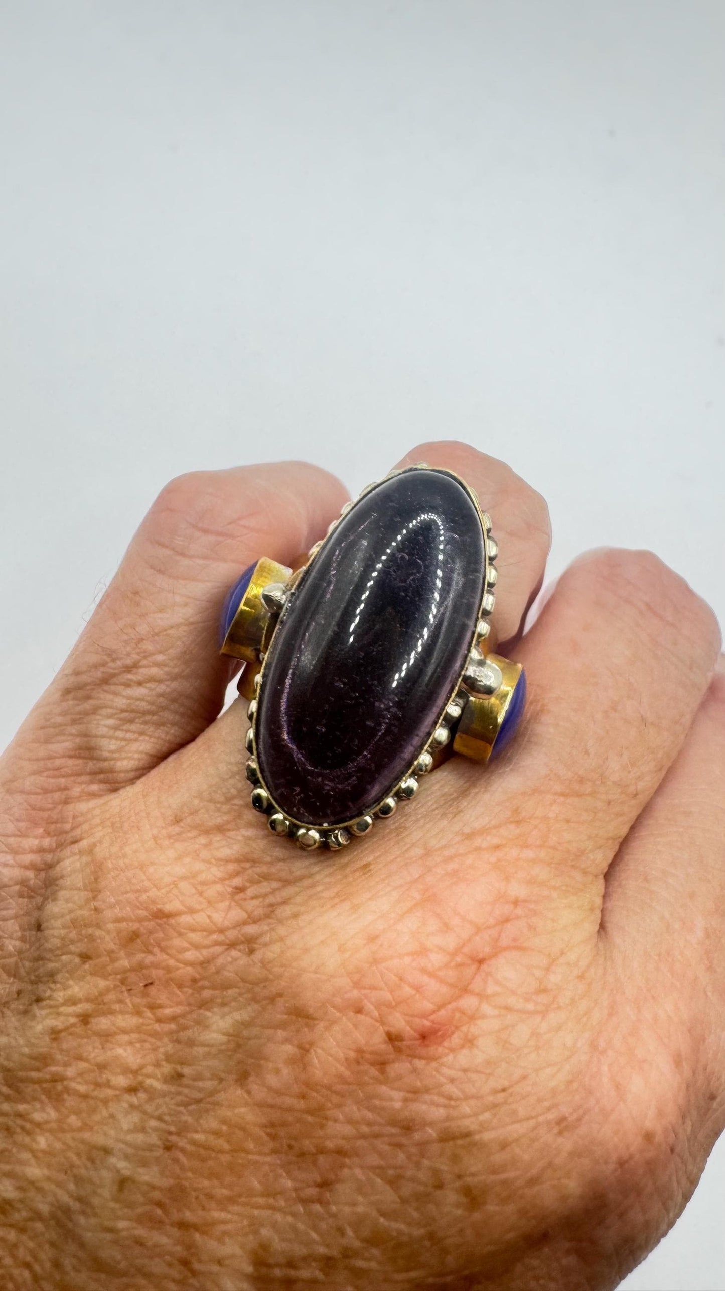 vintage purple amethyst poison pillbox Adjustable Ring