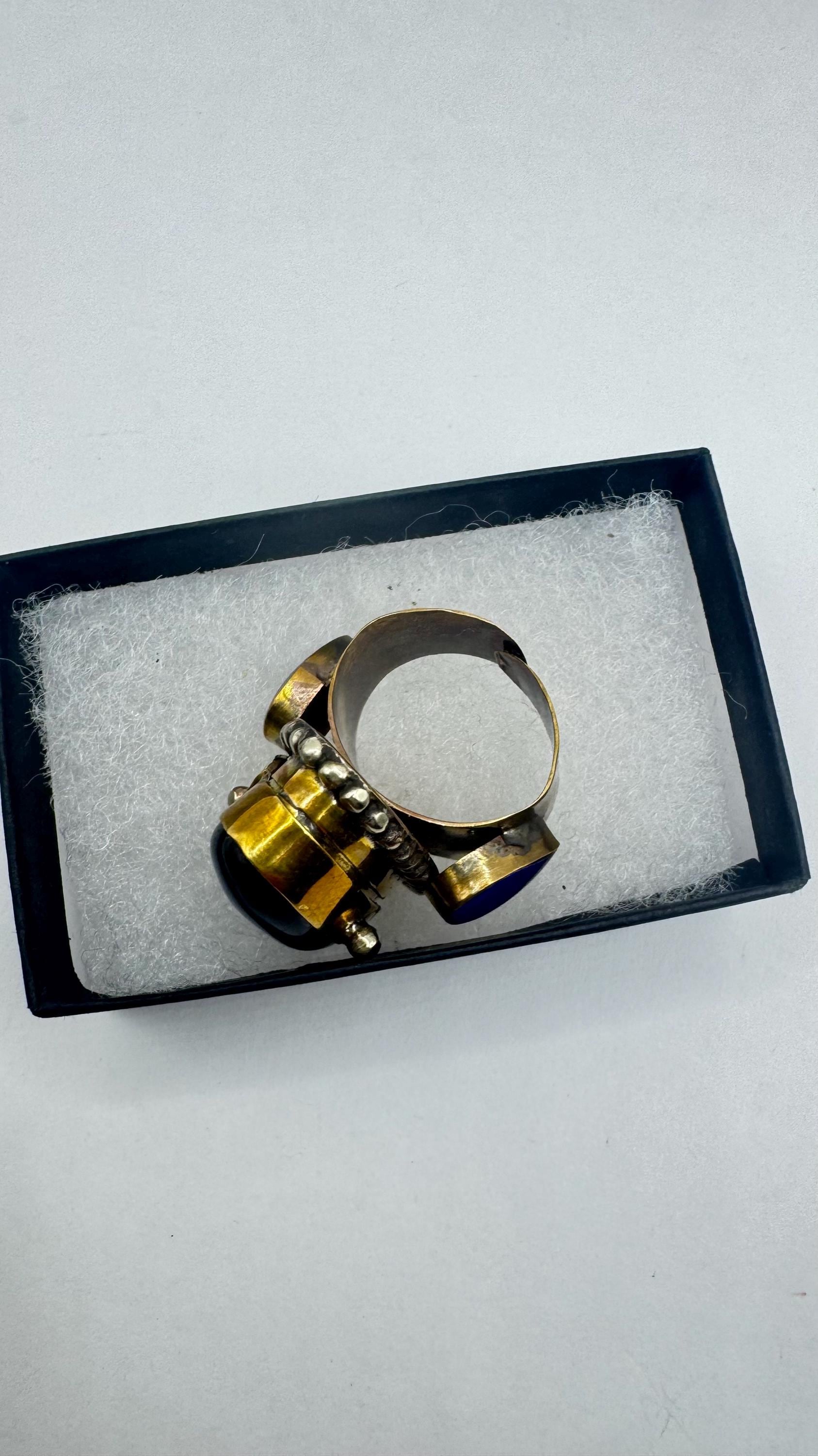 vintage purple amethyst poison pillbox Adjustable Ring