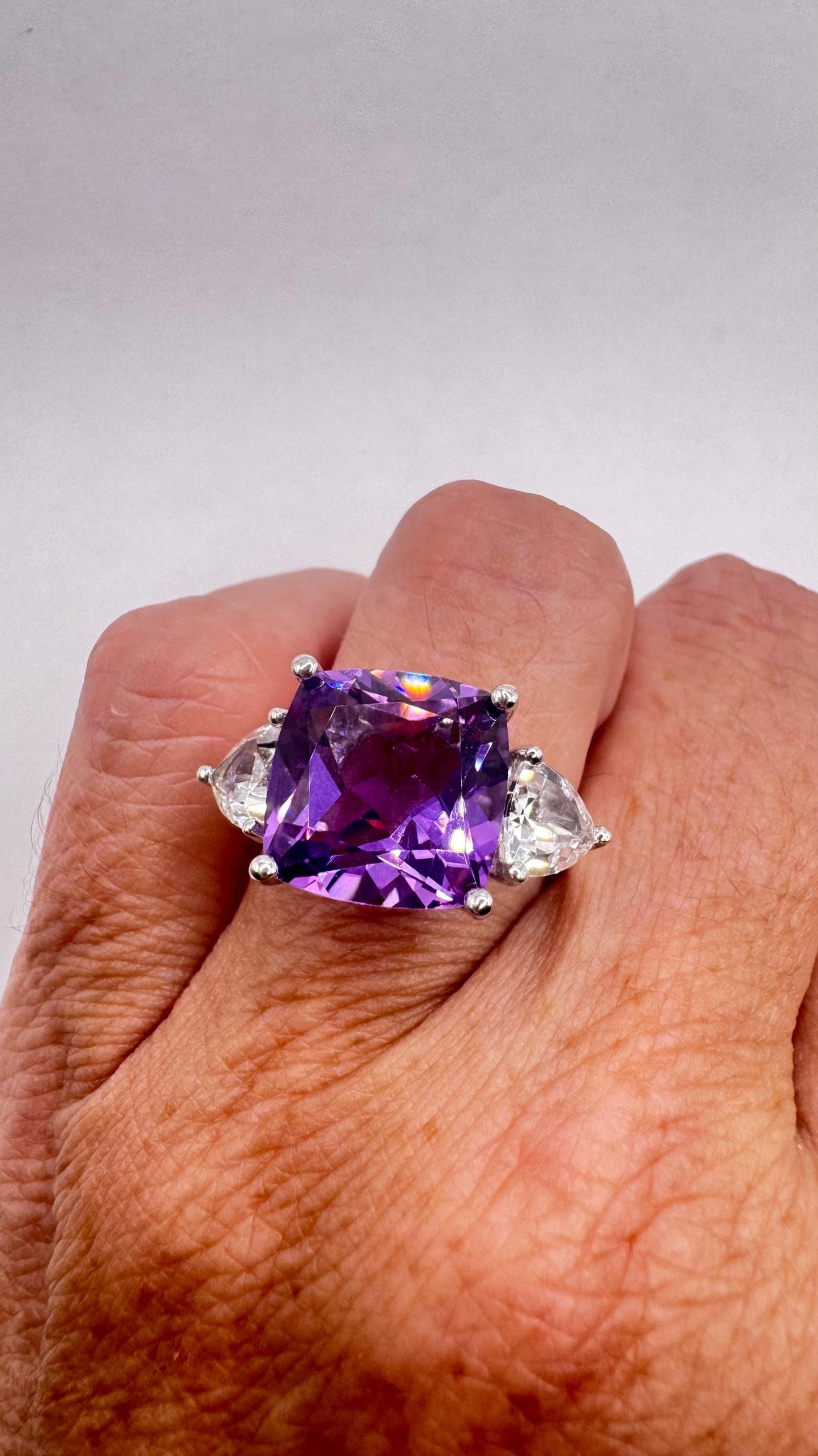 Vintage Purple Amethyst 925 Sterling Silver Ring