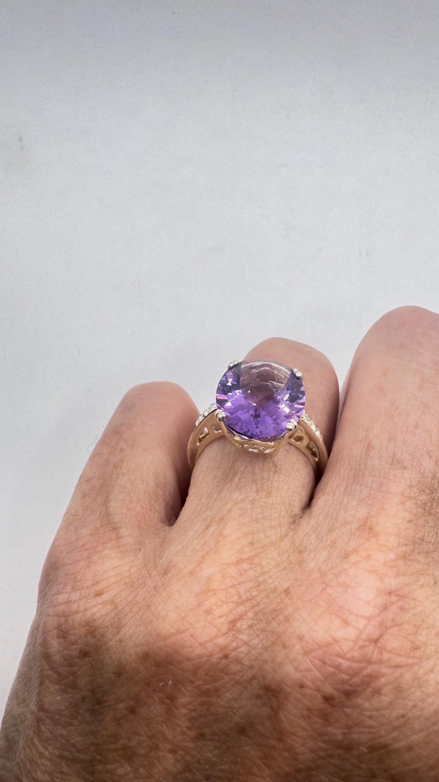 Vintage Purple Amethyst 925 Sterling Silver Ring