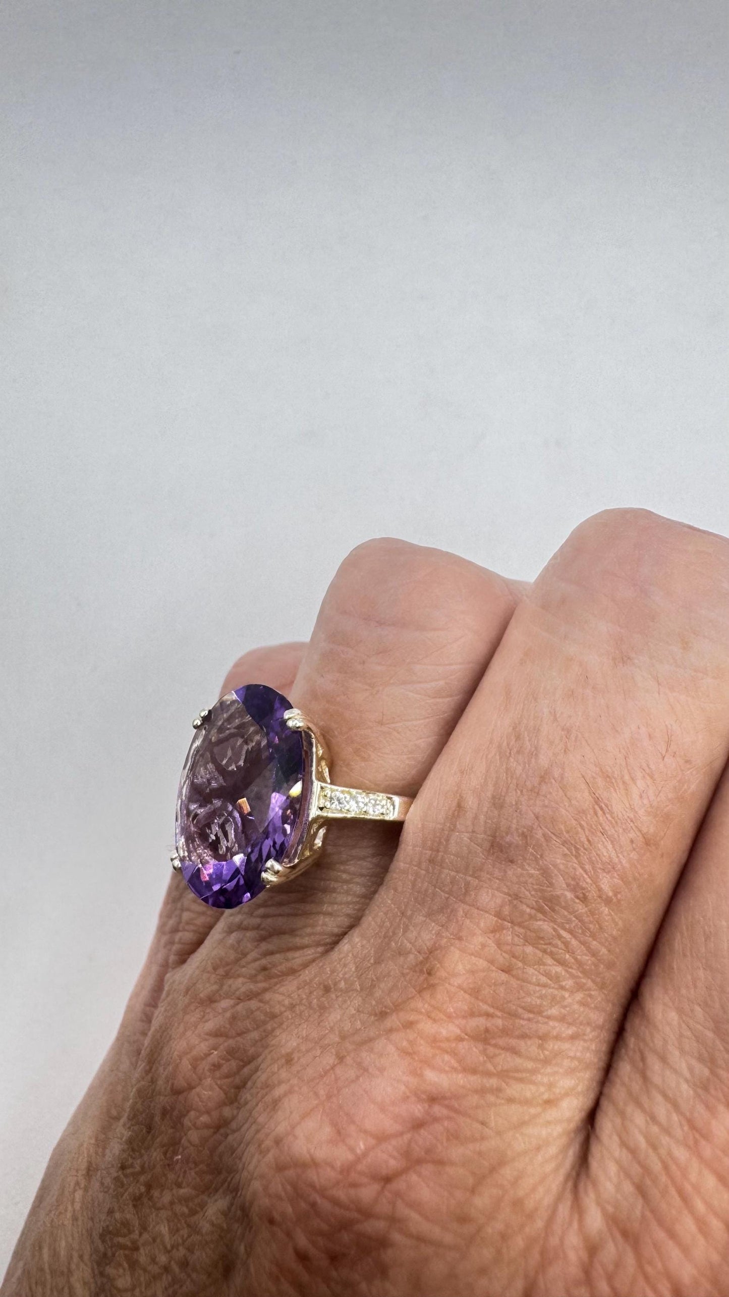 Vintage Purple Amethyst 925 Sterling Silver Ring