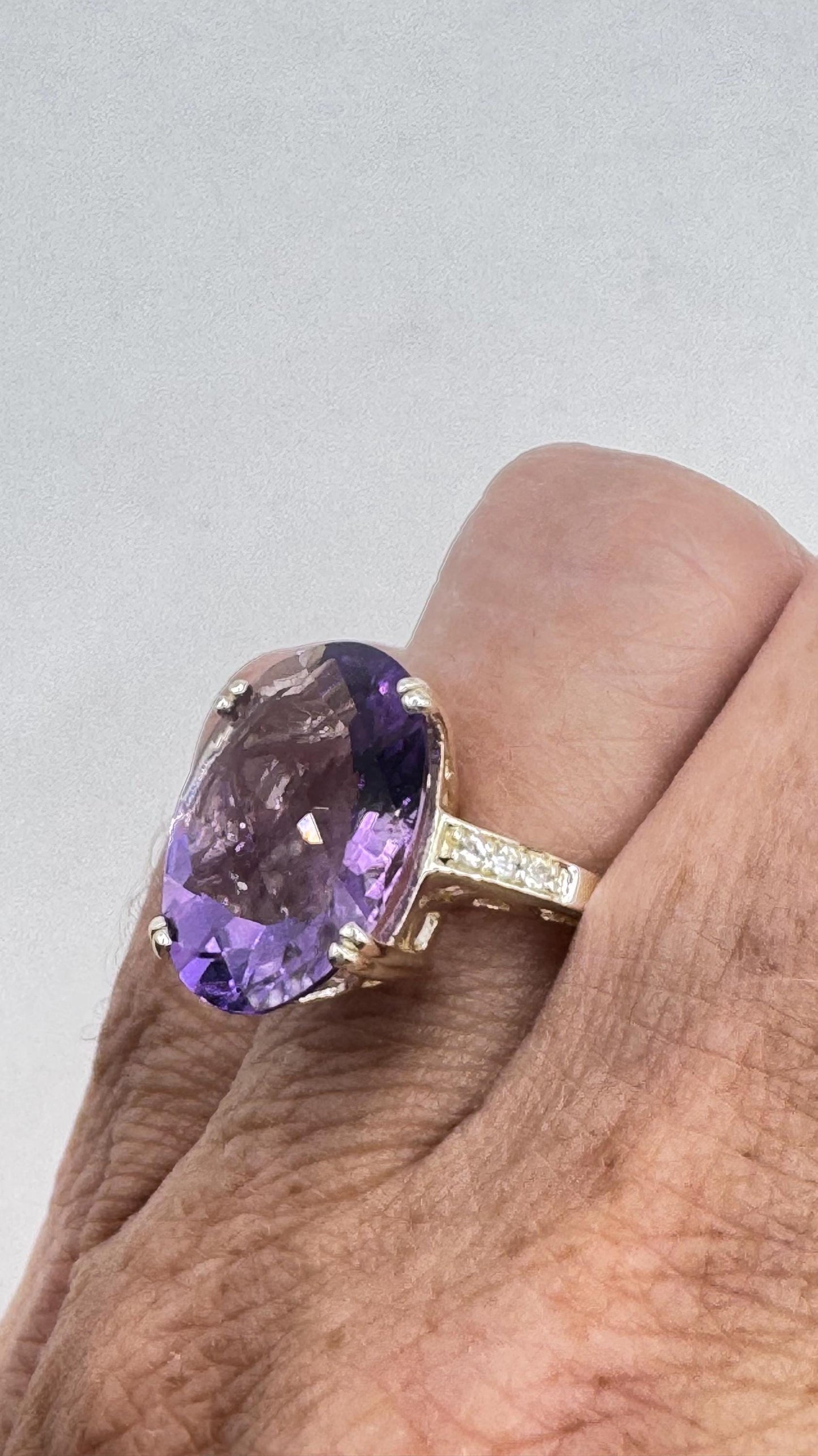 Vintage Purple Amethyst 925 Sterling Silver Ring