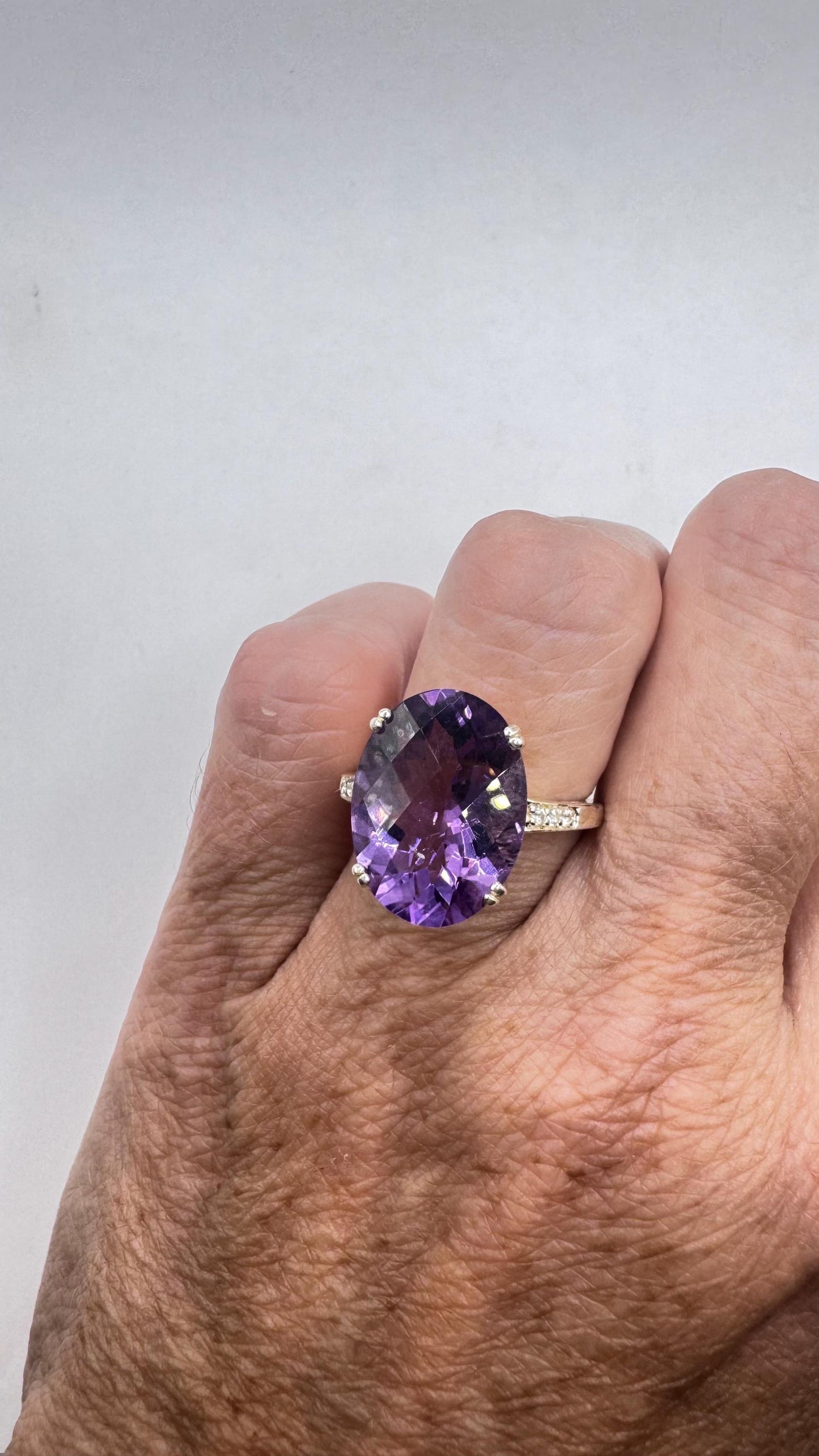 Vintage Purple Amethyst 925 Sterling Silver Ring