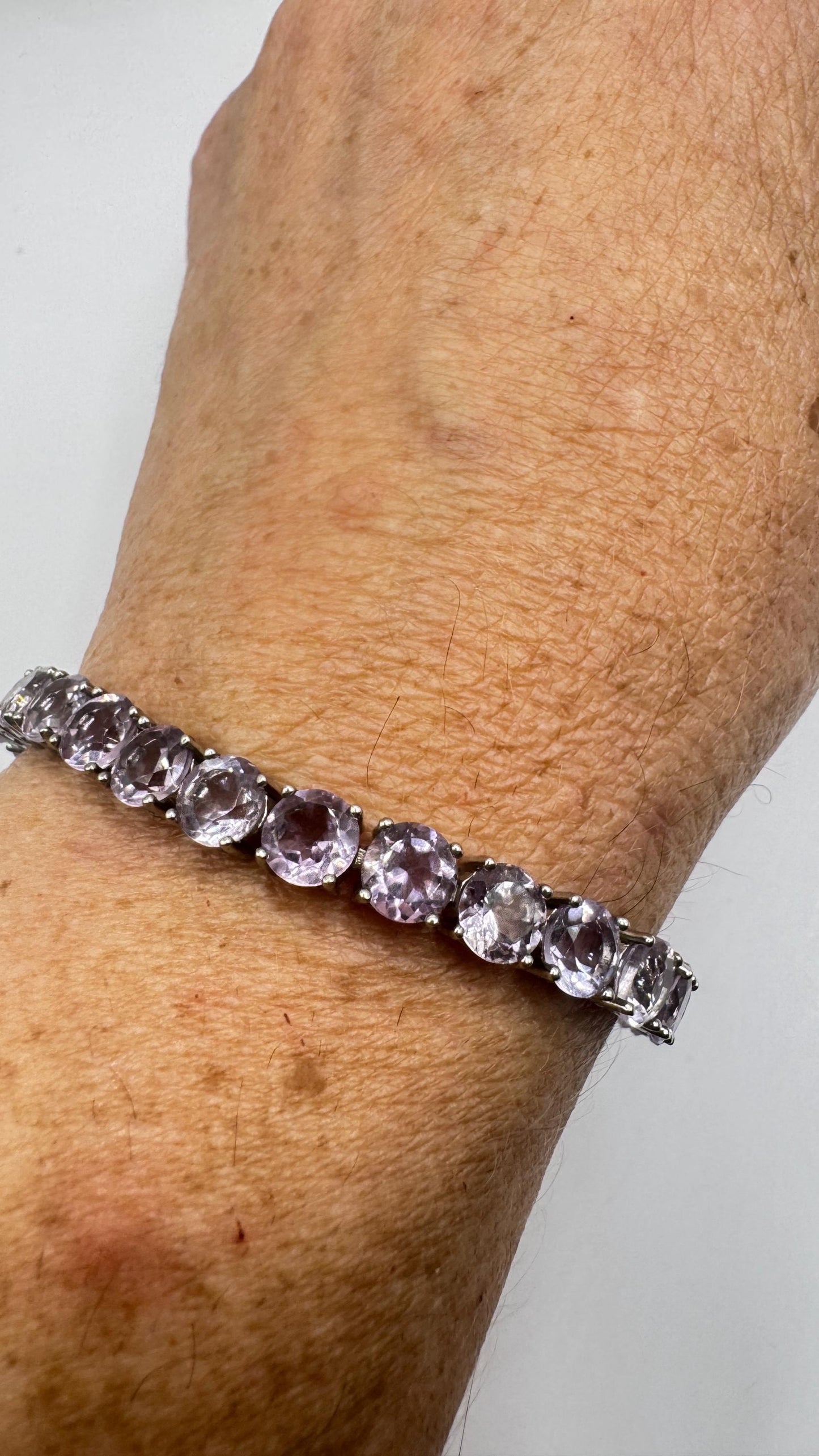 Vintage Purple Amethyst Tennis Bracelet in 925 Sterling Silver