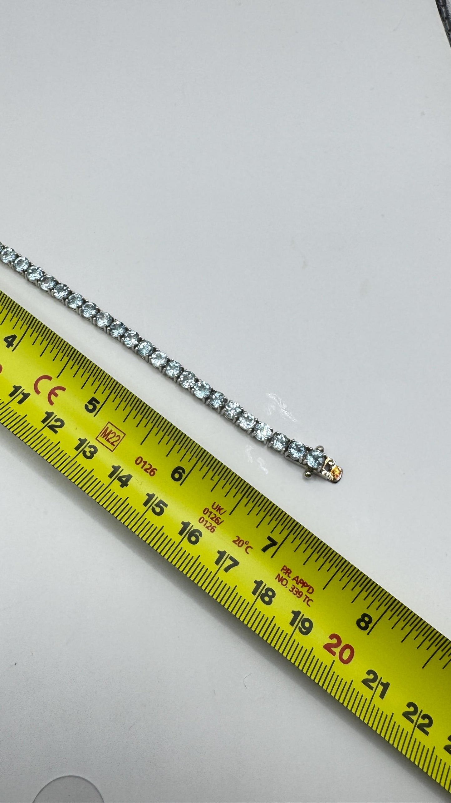 Vintage Blue Topaz Tennis Bracelet | 925 Sterling Silver, 7 inch