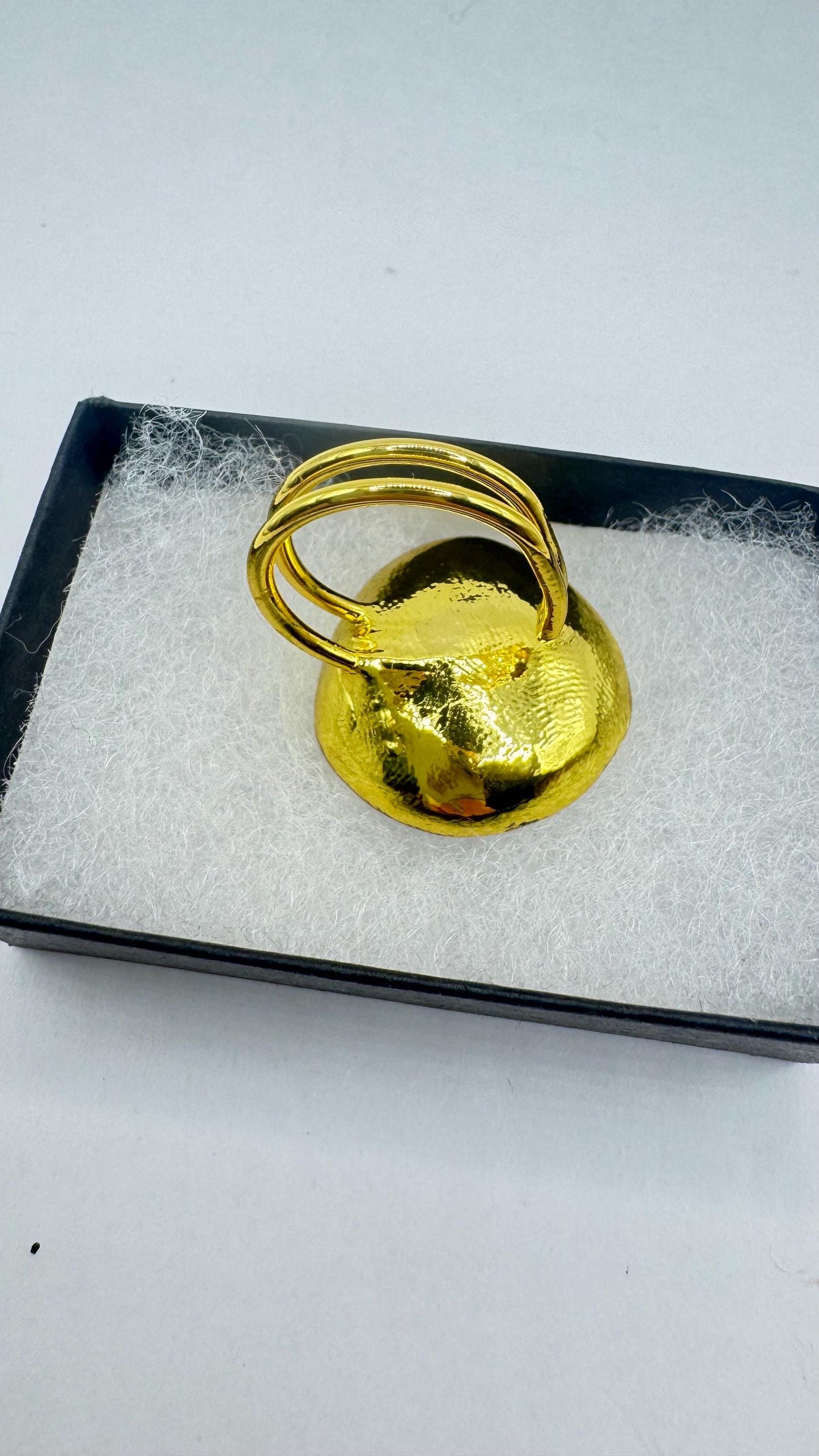 Vintage Biwa Pearl Ring Golden Adjustable