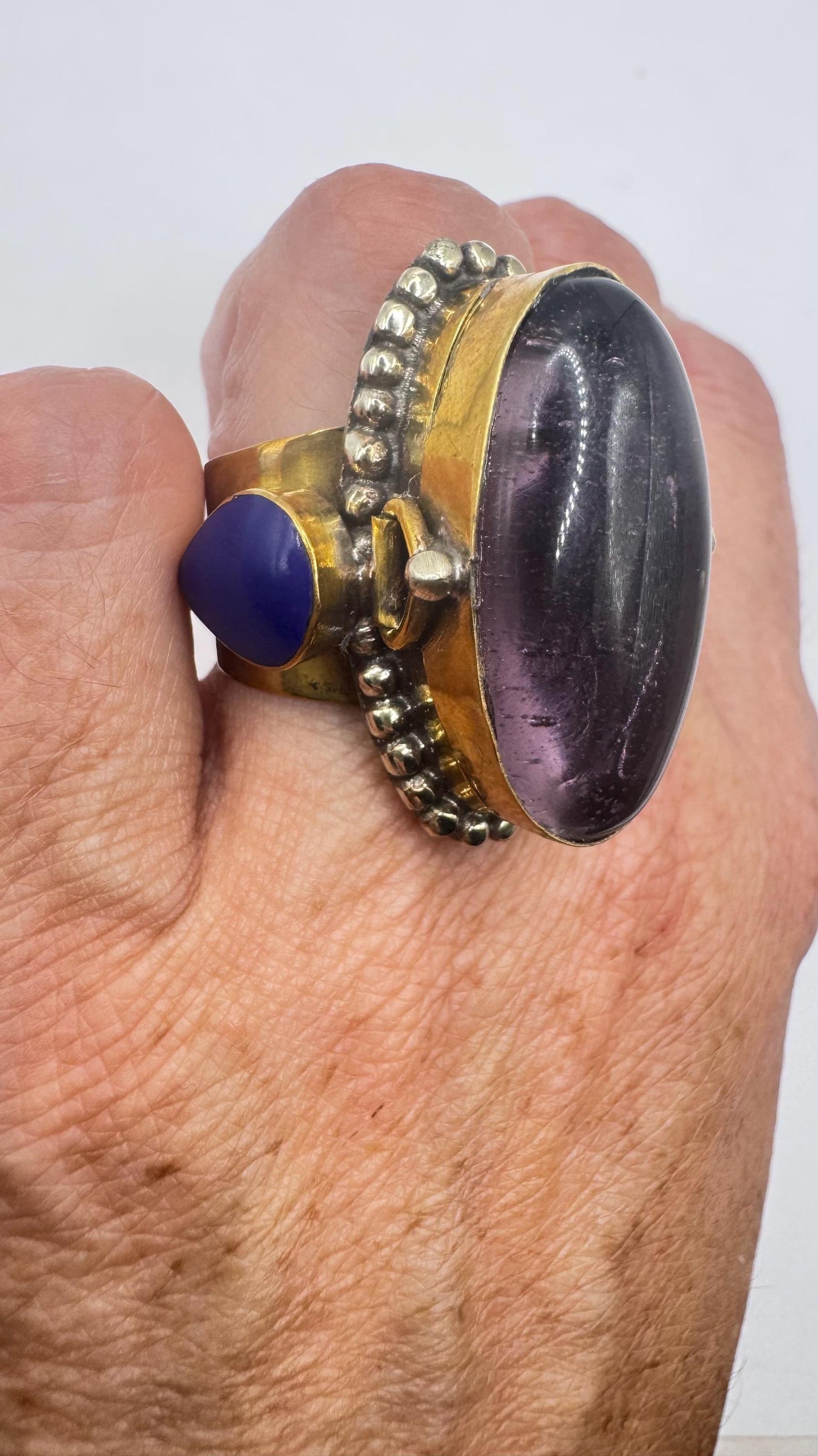 vintage purple amethyst poison pillbox Adjustable Ring