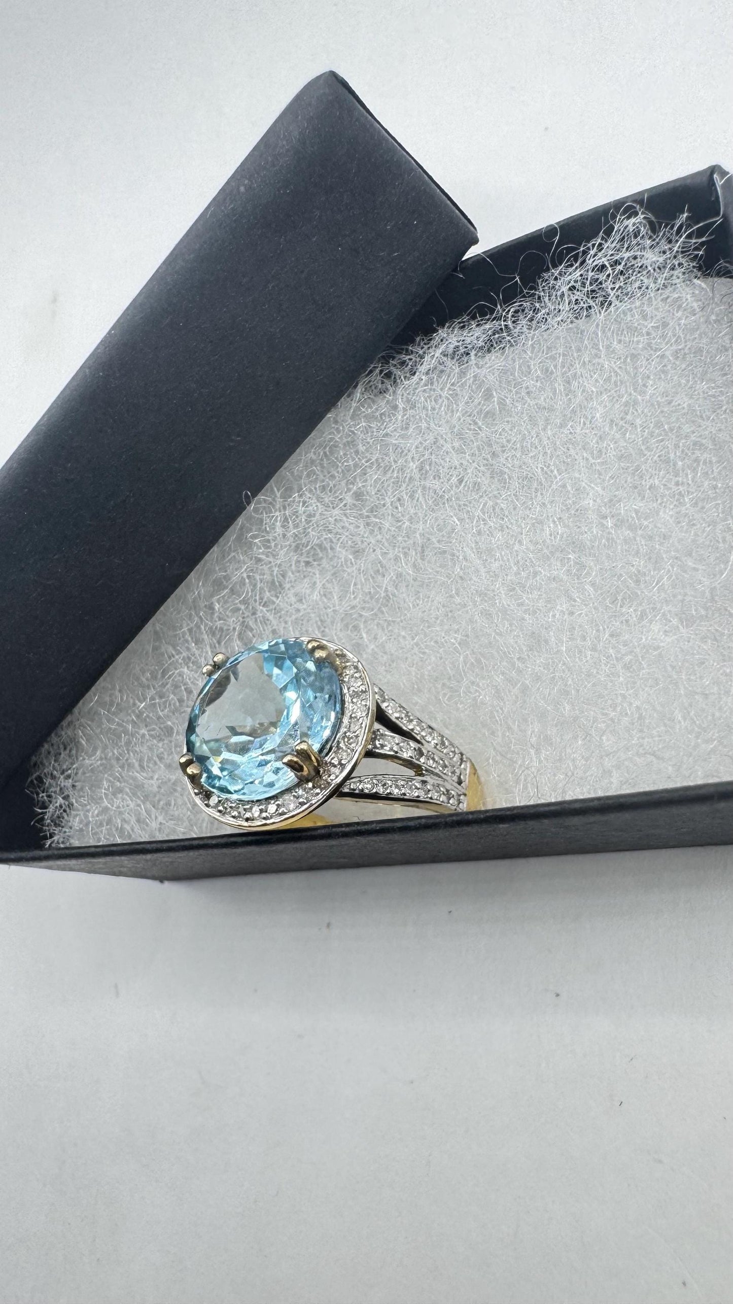 Vintage Genuine Blue Topaz 925 Sterling Silver Ring