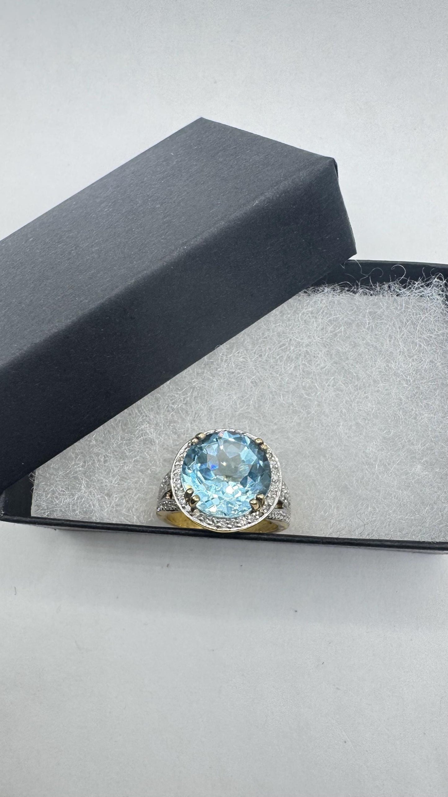 Vintage Genuine Blue Topaz 925 Sterling Silver Ring