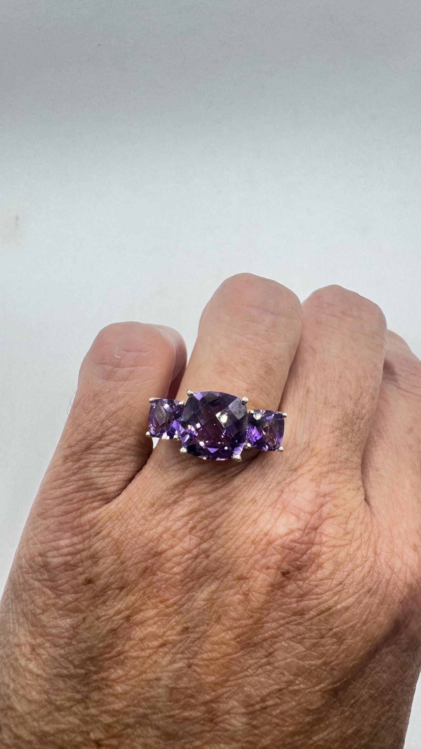 Vintage Purple Amethyst 925 Sterling Silver Ring